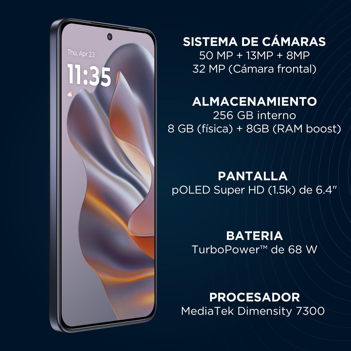 Motorola Edge 50 Neo Gris (8GB RAM/256GB), 50MP, Celular Desbloqueado