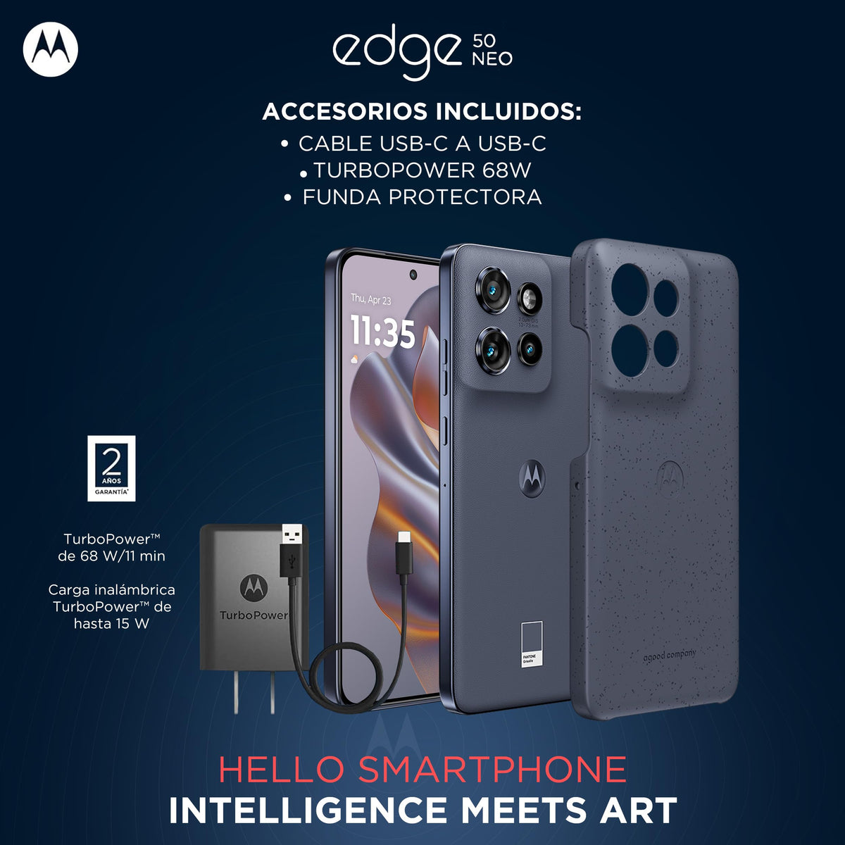 Motorola Edge 50 Neo Gris (8GB RAM/256GB), 50MP, Celular Desbloqueado