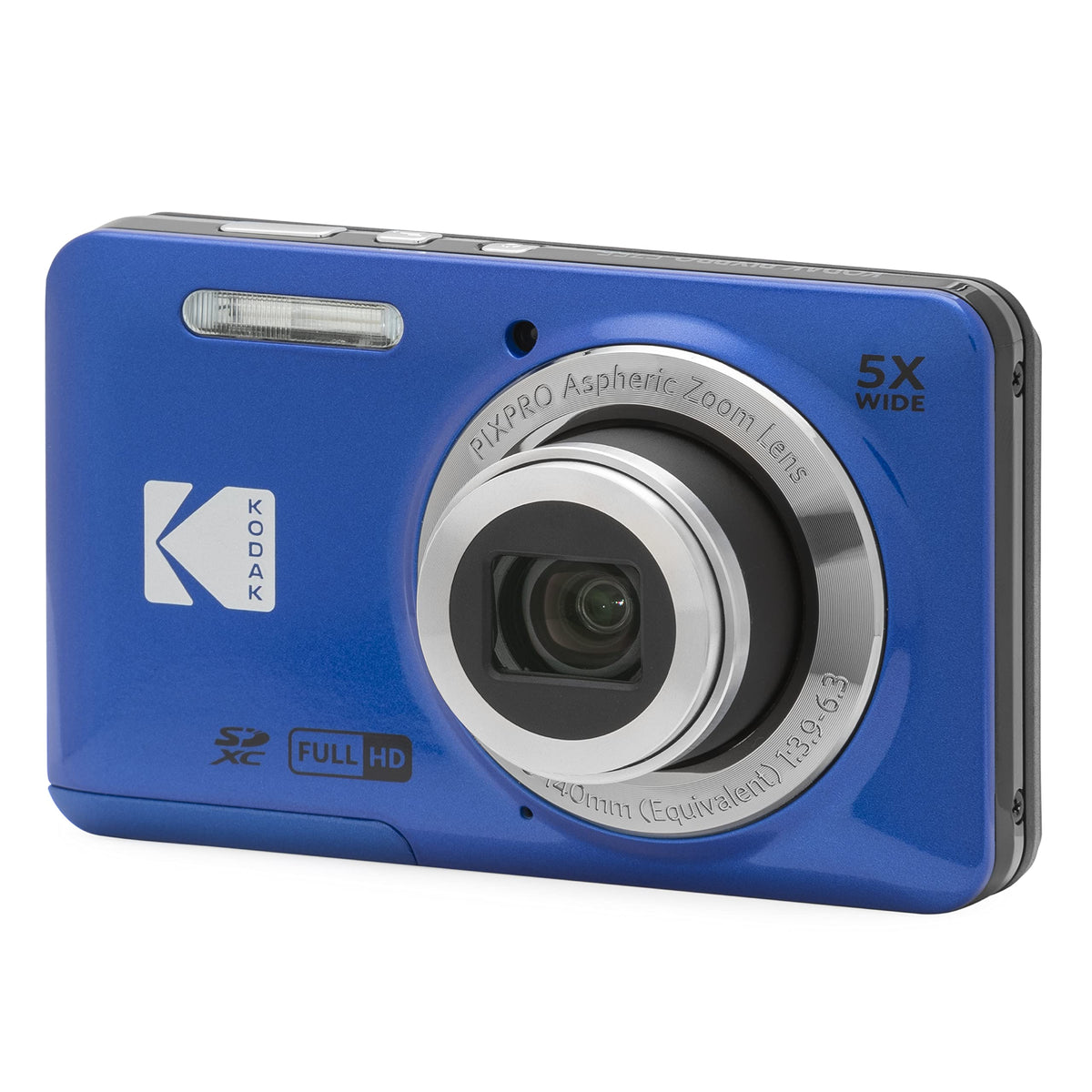 KODAK PIXPRO Friendly Zoom FZ55-BL - Cámara Digital de 16 MP con Zoom óptico 5X de 28 mm de Gran Angular y visualización LCD de 2.7 Pulgadas (Azul)
