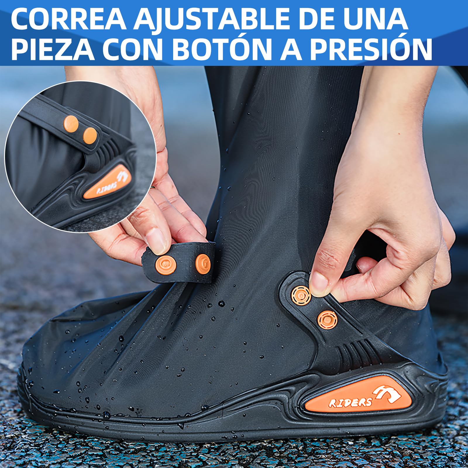 NUOWEI Cubiertas De Zapatos Impermeable, Reutilizable Protector De Zapatos con Tira Reflectante y Cremalleras, Protector De Zapatos Impermeable para Exteriores para Hombres y Mujeres
