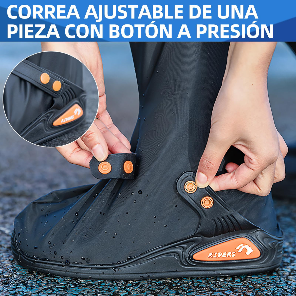 NUOWEI Cubiertas De Zapatos Impermeable, Reutilizable Protector De Zapatos con Tira Reflectante y Cremalleras, Protector De Zapatos Impermeable para Exteriores para Hombres y Mujeres