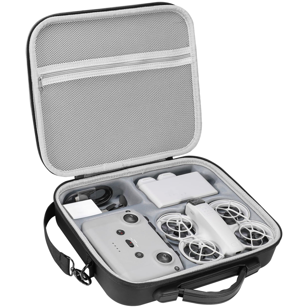 FPVtosky Neo - Funda para drones con correa para el hombro, bolsa de transporte de piel sintética, caja de almacenamiento para DJI Neo Fly More Combo y driver RC-N3, accesorios para cubeta de carga de