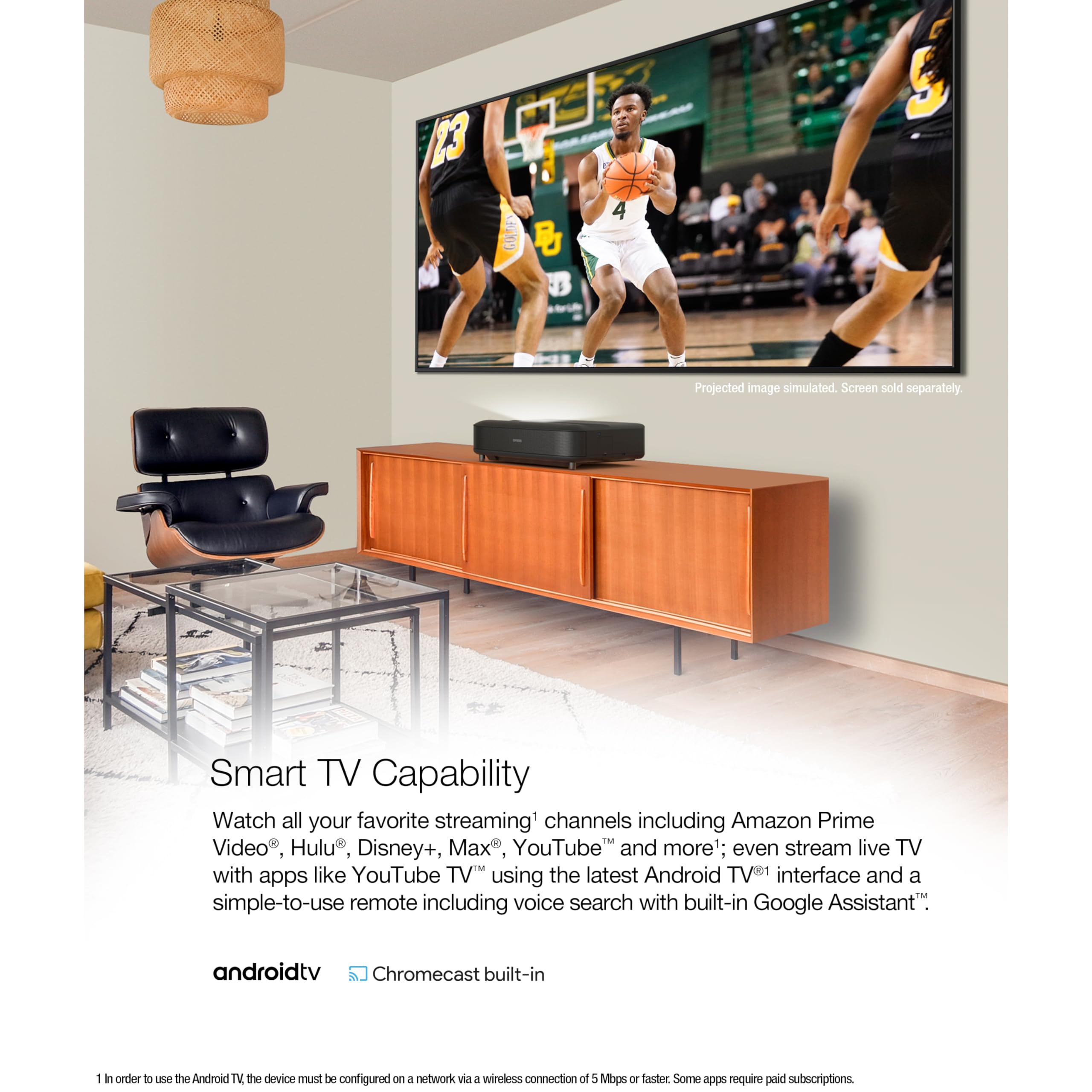Epson EpiqVision Proyector, Experiencia 4K y Streaming, LS650 Negro