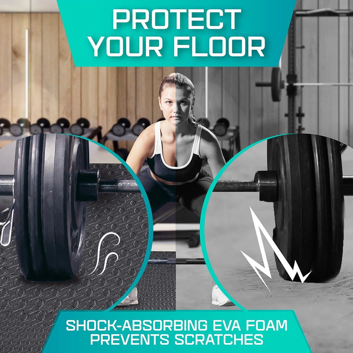 Yes4All Kal0, Baldosas), De Suelo Entrelazadas Deportes Y Fitness, C. (12 Pies Cuadrados Color Negro, 12 Square Feet