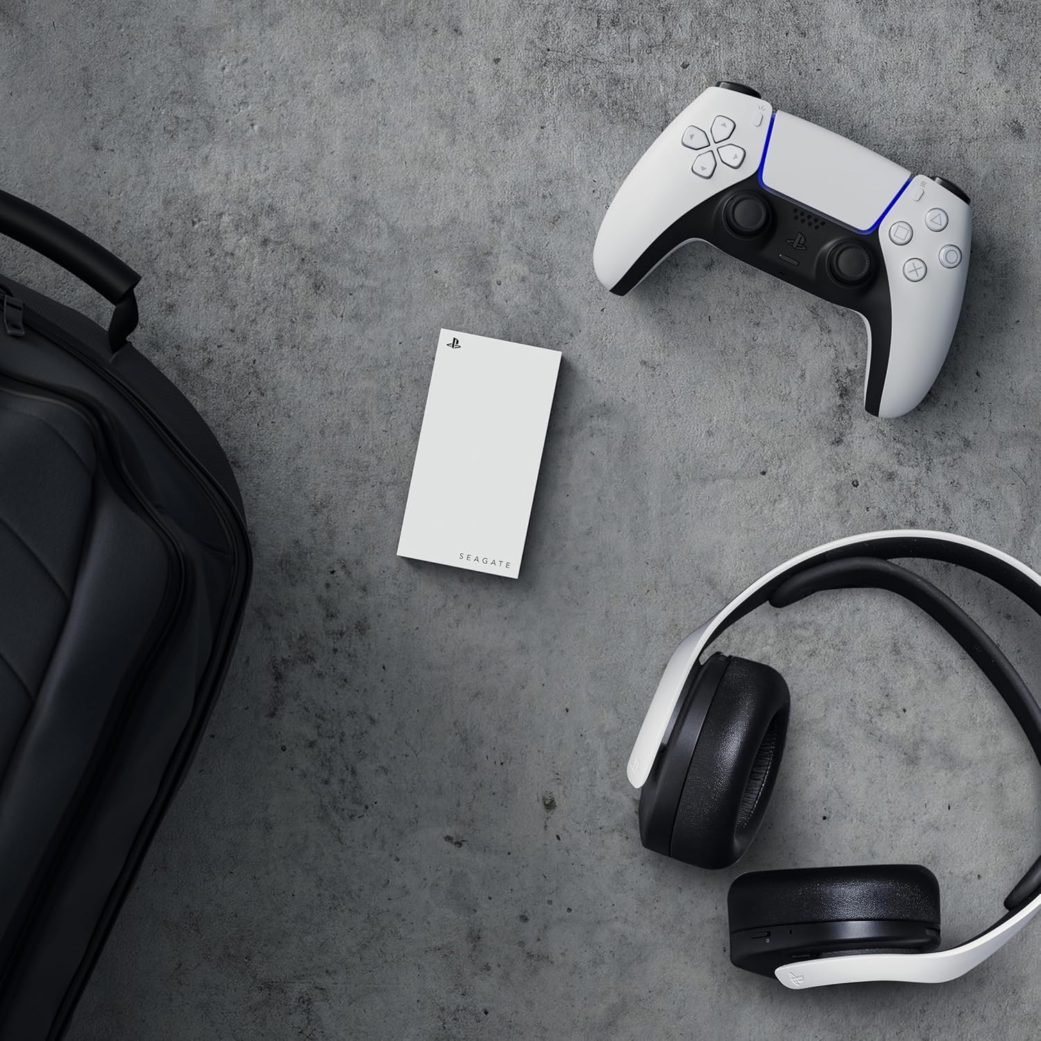 Seagate Game Drive para PS5 SSD Externo de 1 TB Unidad de Estado sólido - USB 3.2 con Licencia Oficial Blanca con iluminación LED Azul (STMH1000100)