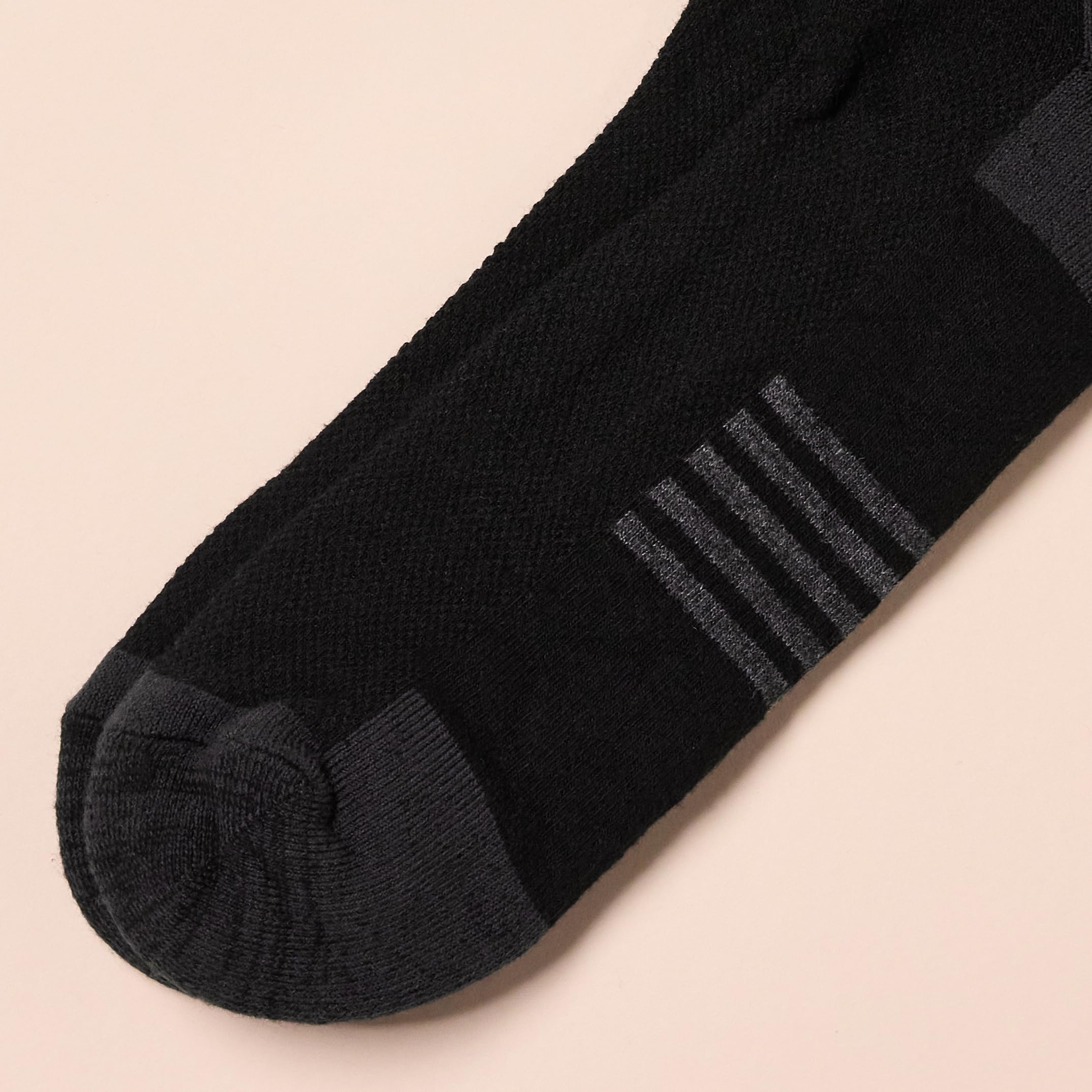 Amazon Essentials Calcetines deportivos acolchados de algodón para hombre, 6 unidades, Negro, Shoe Size: 12-14