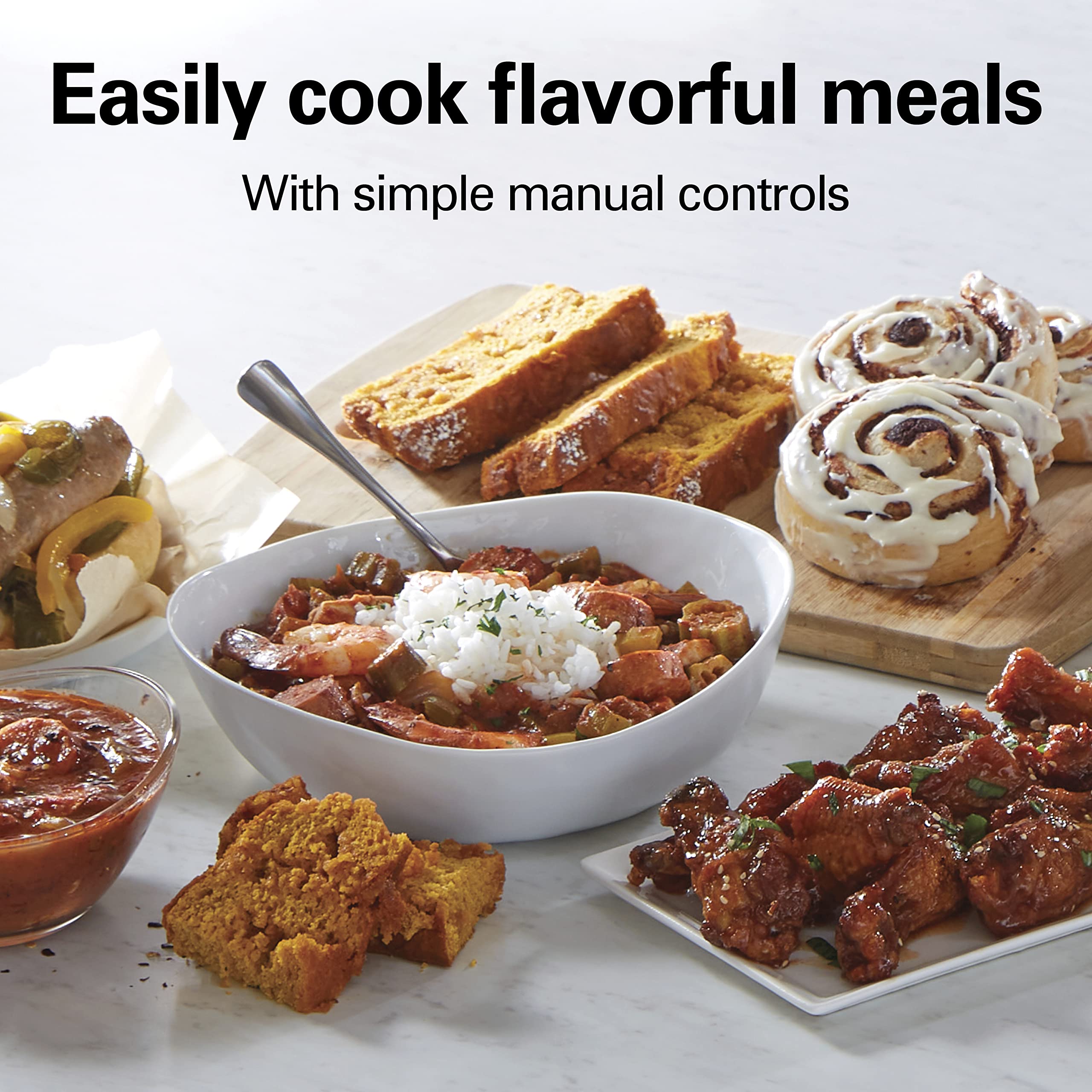 Hamilton Beach Olla de Cocción Lenta, 3.78 Litros, Cerámica, Acero Inoxidable (33140V)