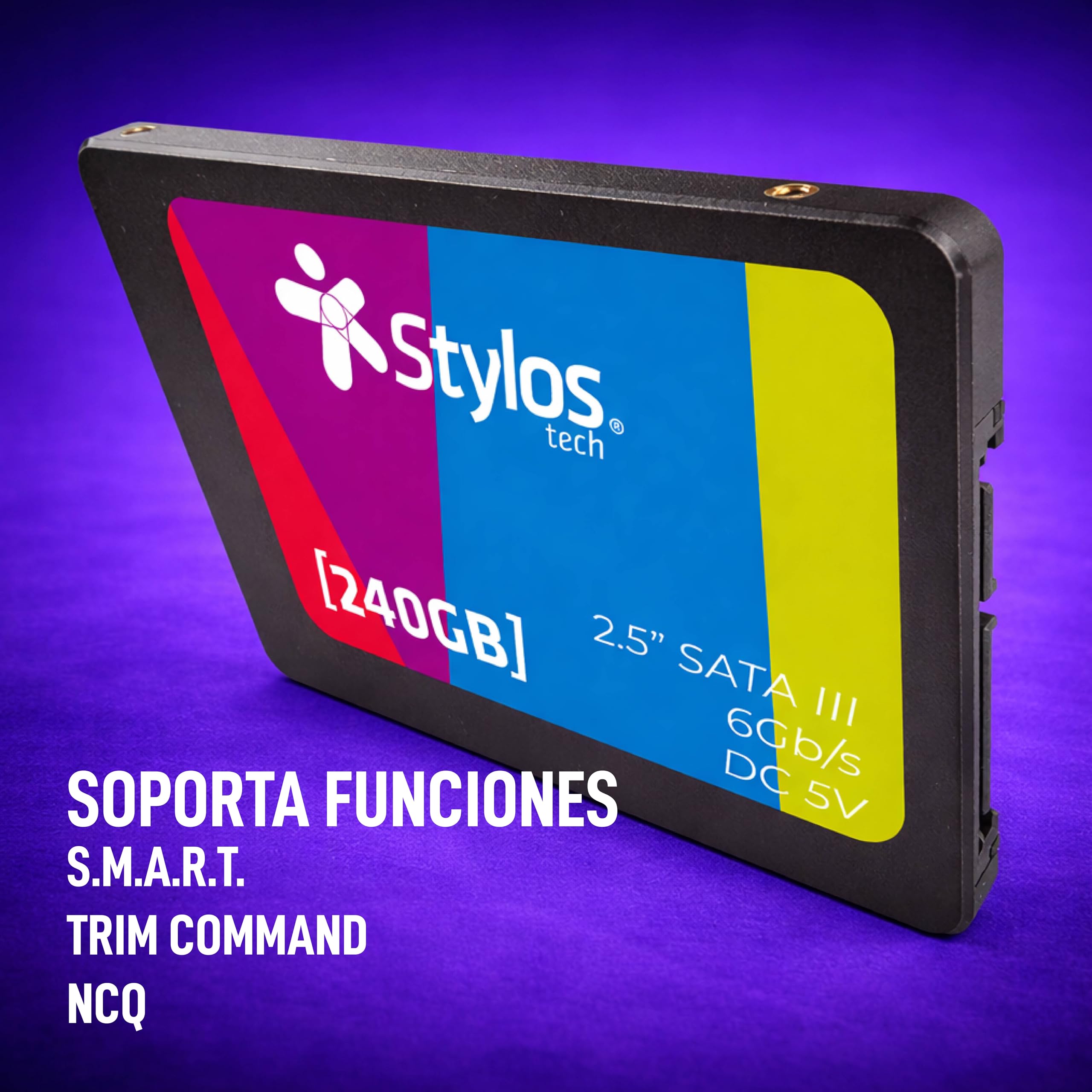 Stylos STMSSD2B Unidad Estado Solido SSD 240GB Stylos Modelo SATA III Voltaje DC 5V Soporta Funciones S.M.A.R.T Trim Command NCQ PSA COMPUTO Y PAPELERÍA