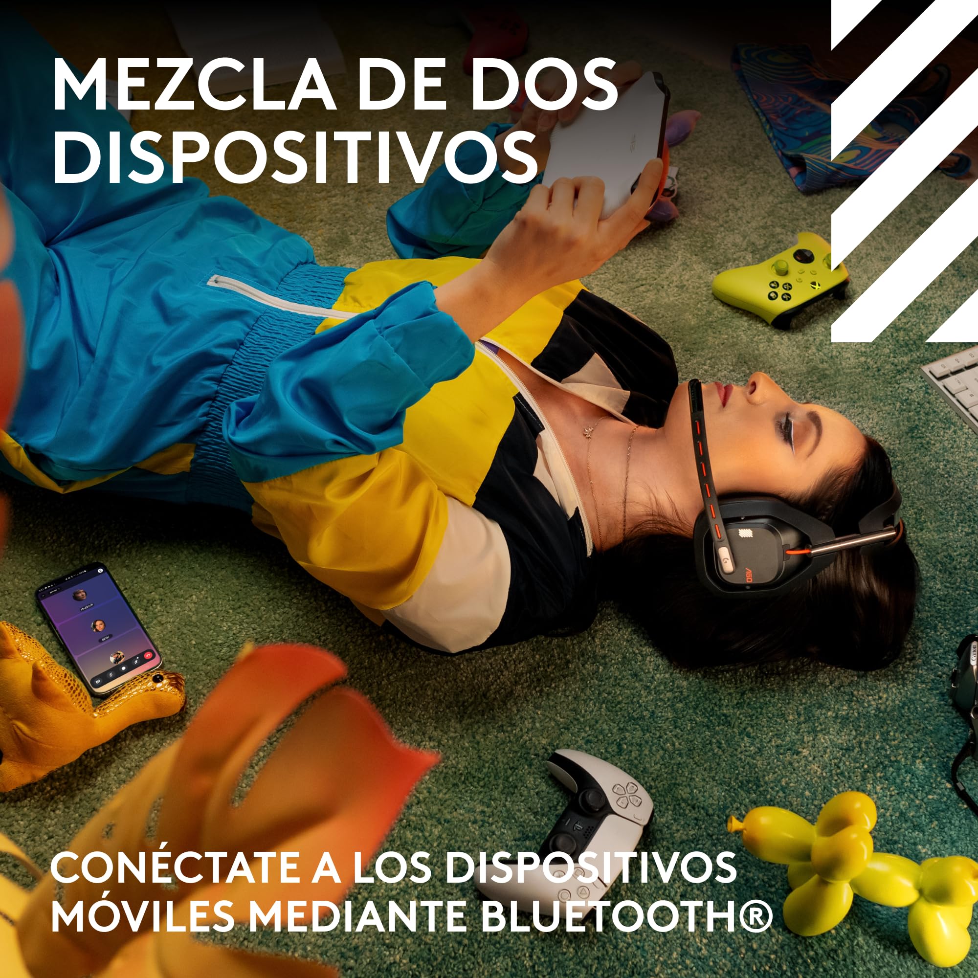 Logitech G Astro A50 Lightspeed Audífonos con micrófono inalámbricos para Juegos + estación Base (Gen 5), Pro-G Graphene, USB-C a Xbox, PS5, PC/Mac o Nintendo Switch, Bluetooth - Negro