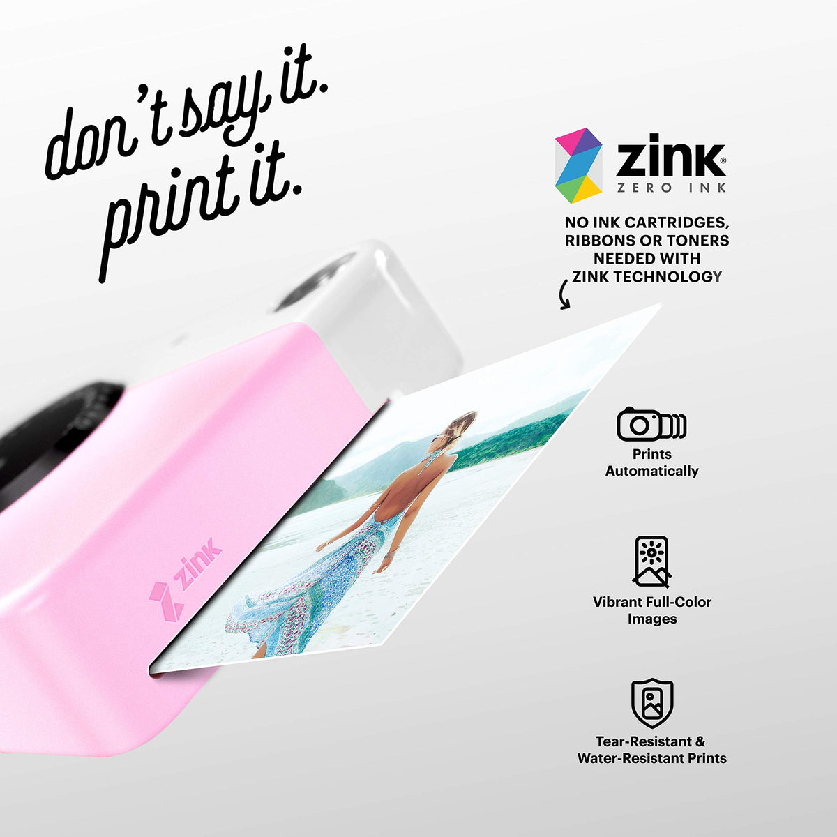 Kodak Cámara Digital de impresión instantánea (Rosado) Impresión a Todo Color en Papel Fotográfico Zink 2 x 3 Pulgadas Papel Adhesivo– Imprime Recuerdos al Instante