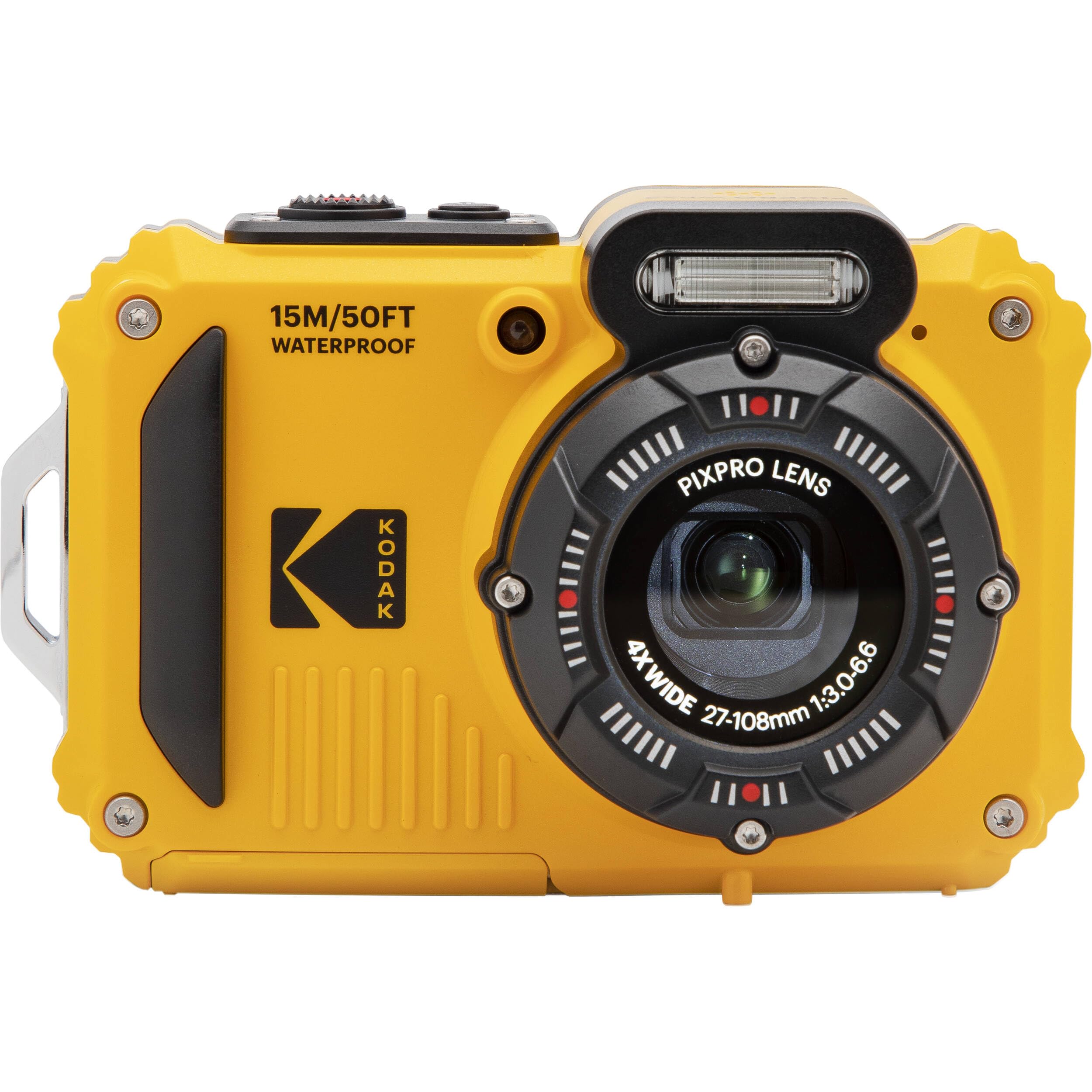 Kodak PIXPRO WPZ2 Cámara digital WiFi resistente, impermeable, a prueba de golpes y polvo 16MP con zoom óptico 4X, video Full HD 1080P, cámara para vlogging con pantalla LCD de 2.7" (7,6 cm) (Amarillo