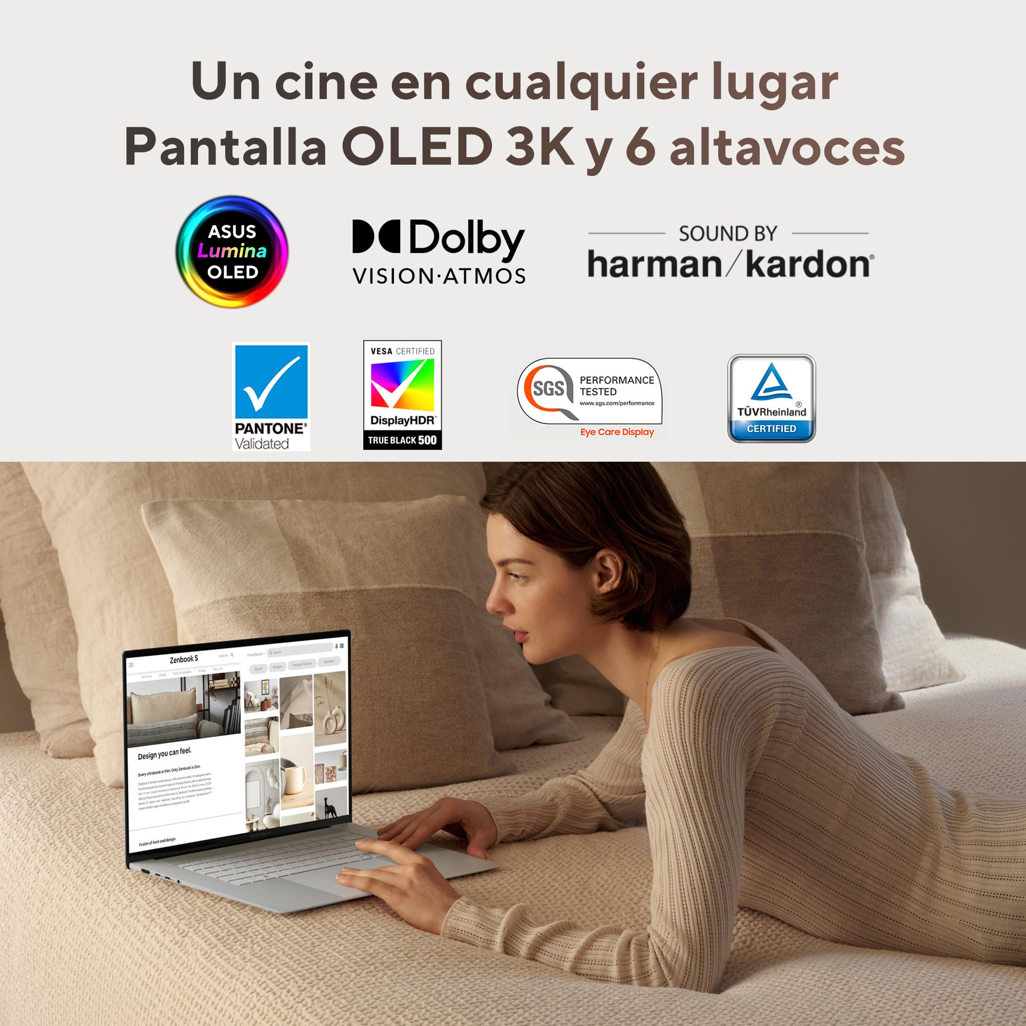 ASUS Zenbook S16 OLED 3k/ AMD Ryzen AI 7 350/50 TOPS/24GB -1TB SSD/AMD Radeon Graphics/Carga rapida USB-C/Teclado en español + Funda (Garantia y Servicio con la Marca en Mexico)