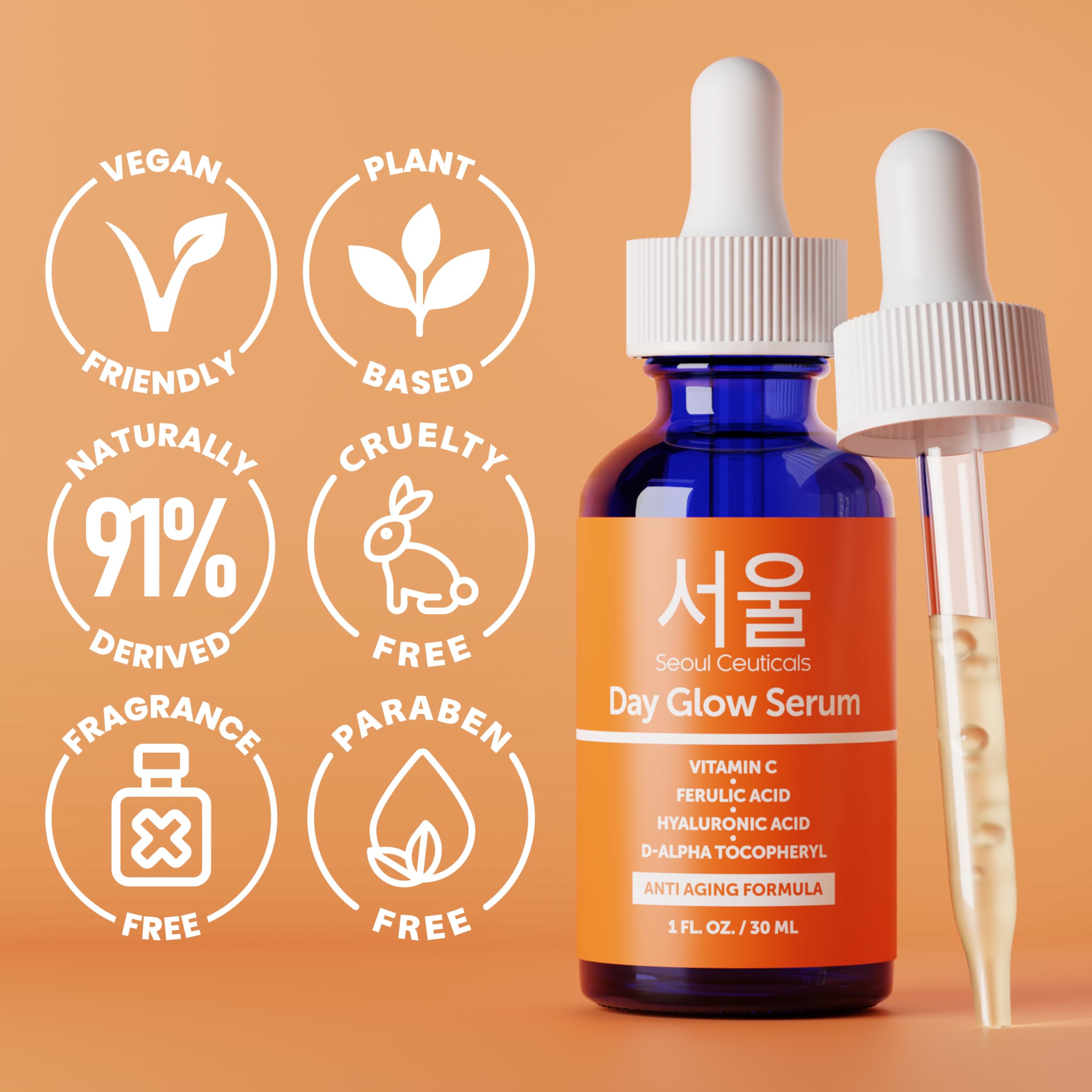 SEOUL CEUTICALS suero facial vitamina C con ácido ferúlico y ácido hialurónico - 30 ml