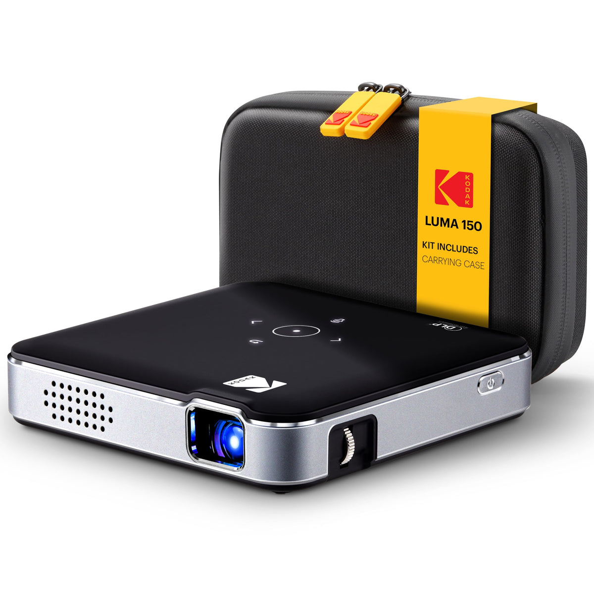 KODAK Luma 150 - Mini Proyector Pico Inalámbrico Negro – DLP, Soporta 1080p, Altavoz Integrado y Batería Recargable, HDMI/USB/microSD, Estuche de Viaje Incluido