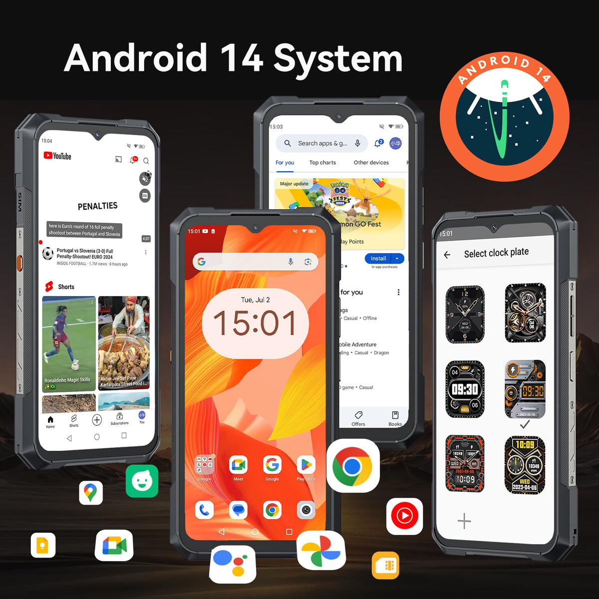 CUBOT Celular Kingkong X, 5G Rugged Smartphone Android 14 Desbloqueado,32GB(16+16 Virtual) RAM 512GB ROM,10200mAh Batería 6.58" 2.4K HD+ Pantalla, IP68/IP69K/120Hz/NFC/Huella Dactilar/Doble SIM