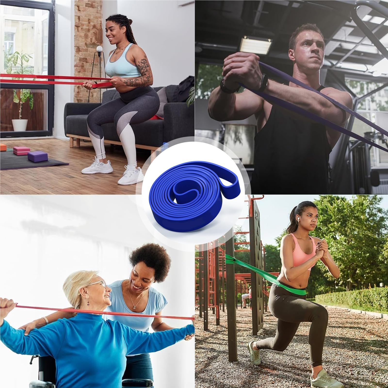 Zaffaella Bandas de Resistencia 13 PCS,Ligas de Resistencia para Ejercicio, Fuerte Bandas Elásticas para Pull Up & Crossfit - con 2 Ancla de Puerta, 2 Manijas, 2 Ganchos y Bolsa, Gimnasio (6 Colores)