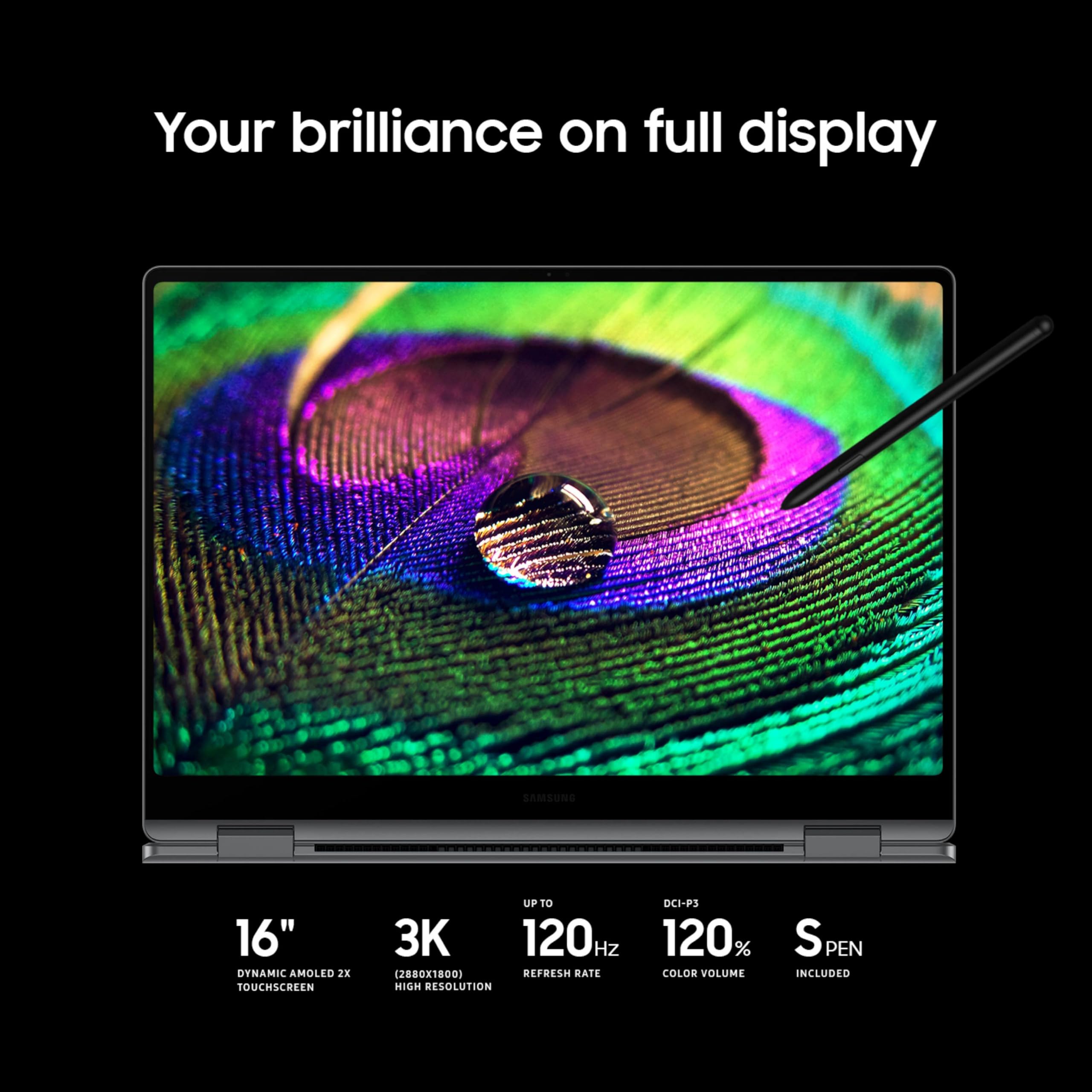 SAMSUNG Galaxy Book5 Pro 360 Copilot+ PC de 16 pulgadas, computadora portátil AI Business, Windows 11 Pro, procesador Intel Core Ultra 7 258V, visualización táctil AMOLED 3K, 32GB / 1TB, 120HZ, modelo