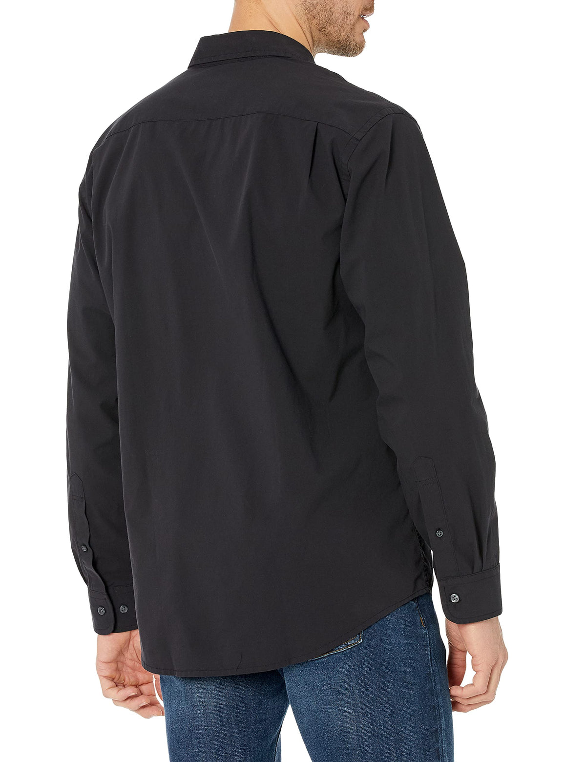 Amazon Essentials - Camisa casual de popelina de manga larga para hombre, ajuste regular, talla XG