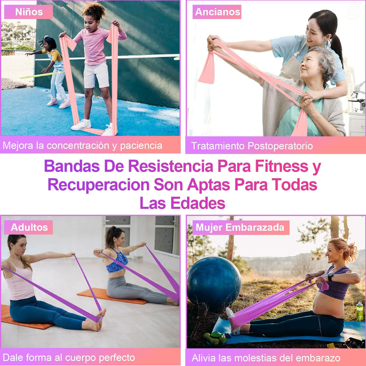 SAN KARA Ligas de Rresistencia para Ejercicio Bandas de Resistencia para Ejercicio Banda Elástica Profesional para Yoga, Pilates y Entrenamiento en Casa Bandas Elásticas 3PCS (1.5M)