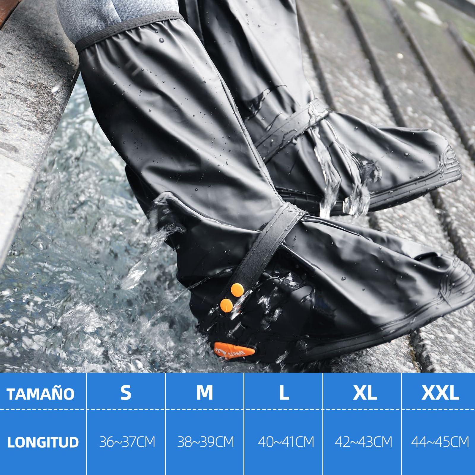 NUOWEI Cubiertas De Zapatos Impermeable, Reutilizable Protector De Zapatos con Tira Reflectante y Cremalleras, Protector De Zapatos Impermeable para Exteriores para Hombres y Mujeres