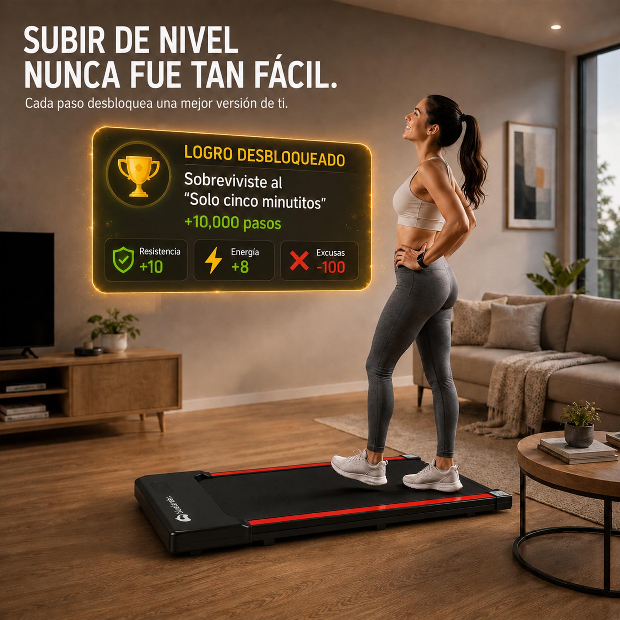 Bluelander Caminadora Electrica, Walking Pad, 115 * 49 cm, 110 V, Pantalla Digital, Caminadora Plegable, Portatil, Ideal para Oficina, Hogar, Cinta para Caminar