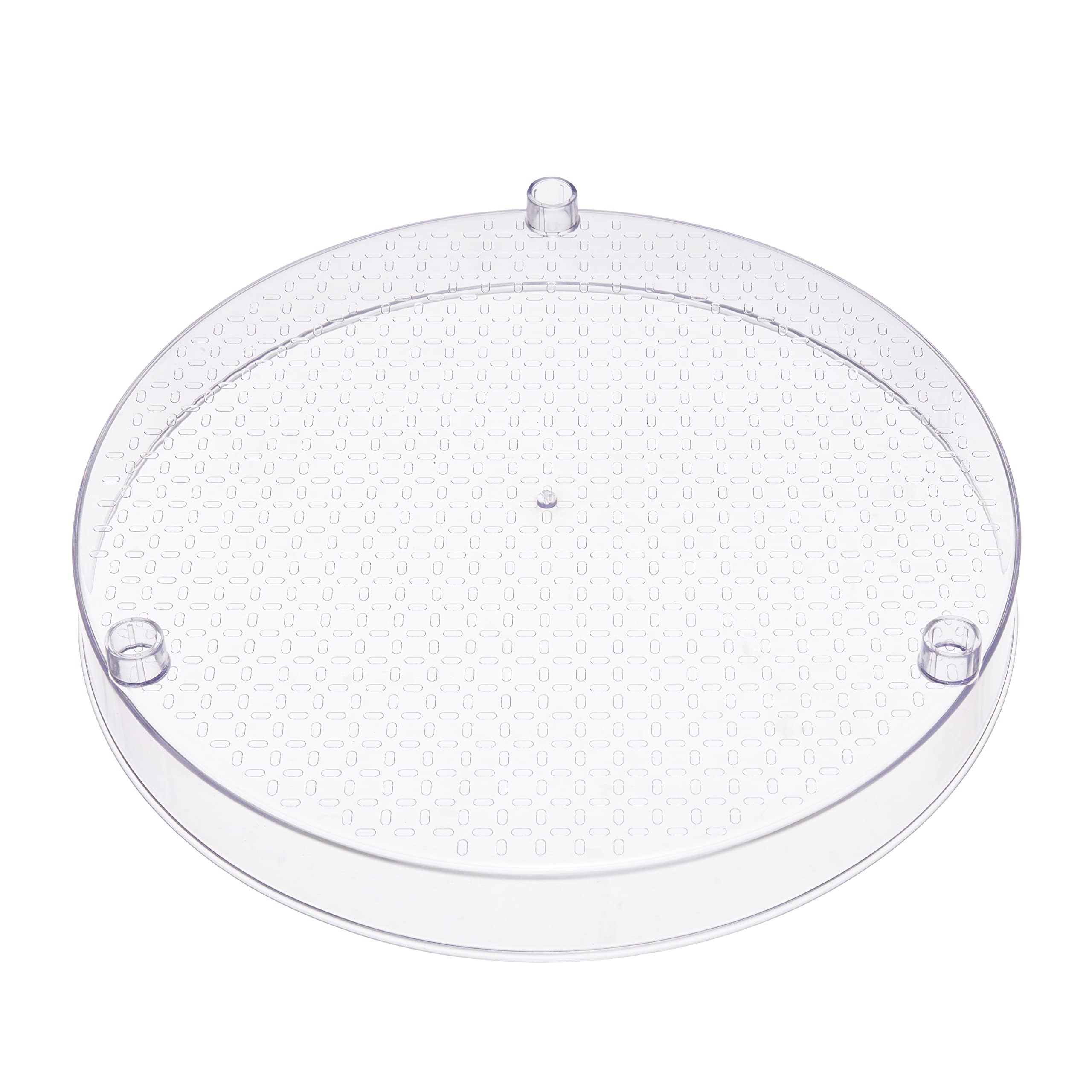Amazon Basics Organizador de charolas giratorias Lazy Susan de 2 Niveles, 23 cm de diámetro, Paquete de 2, Transparente