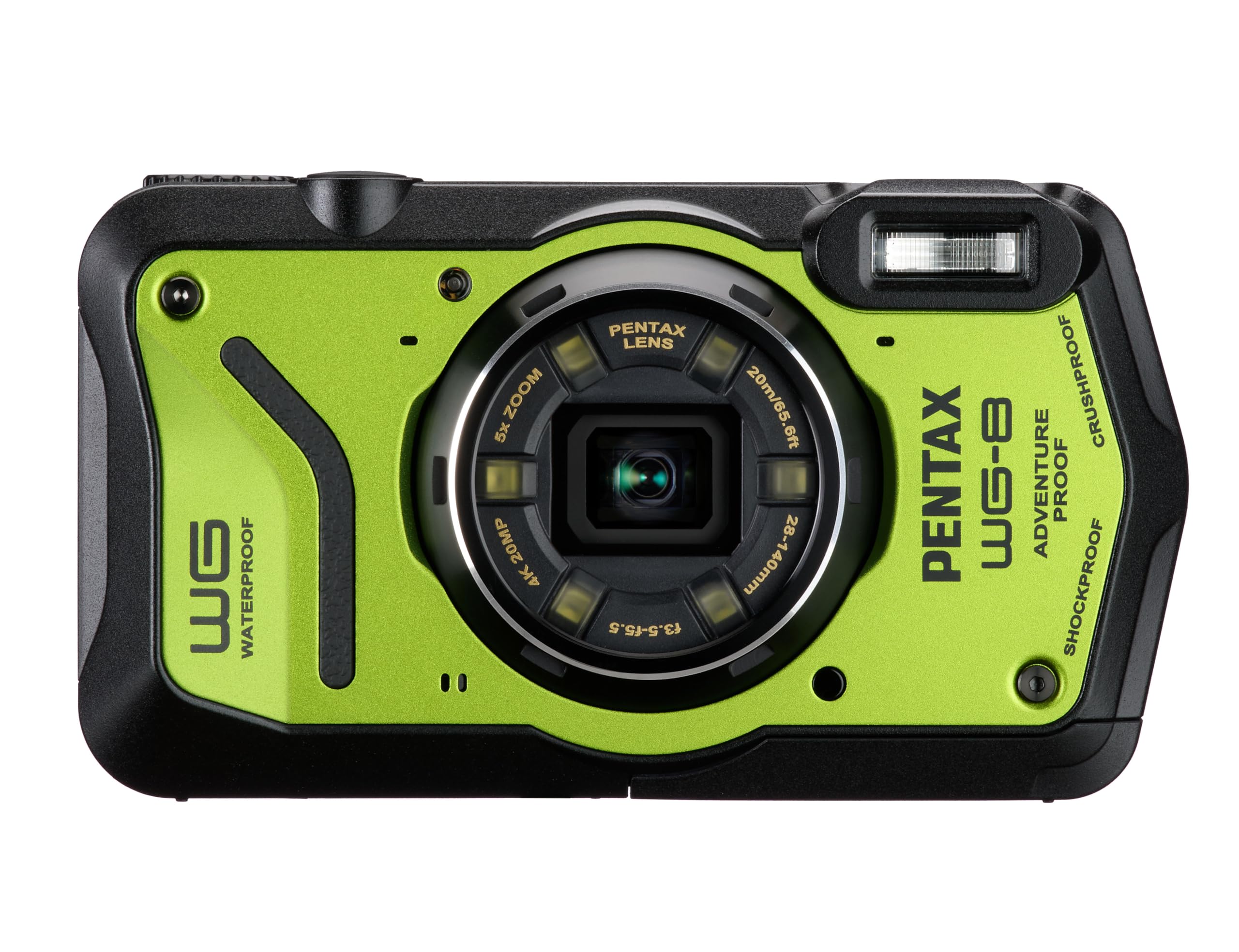 PENTAX WG-8 Verde - Cámara Digital Aventura, Impermeable, Resistente a Polvo y Golpes, con GPS y Brújula, Zoom Óptico 5x, Resolución 4K y 20 MP