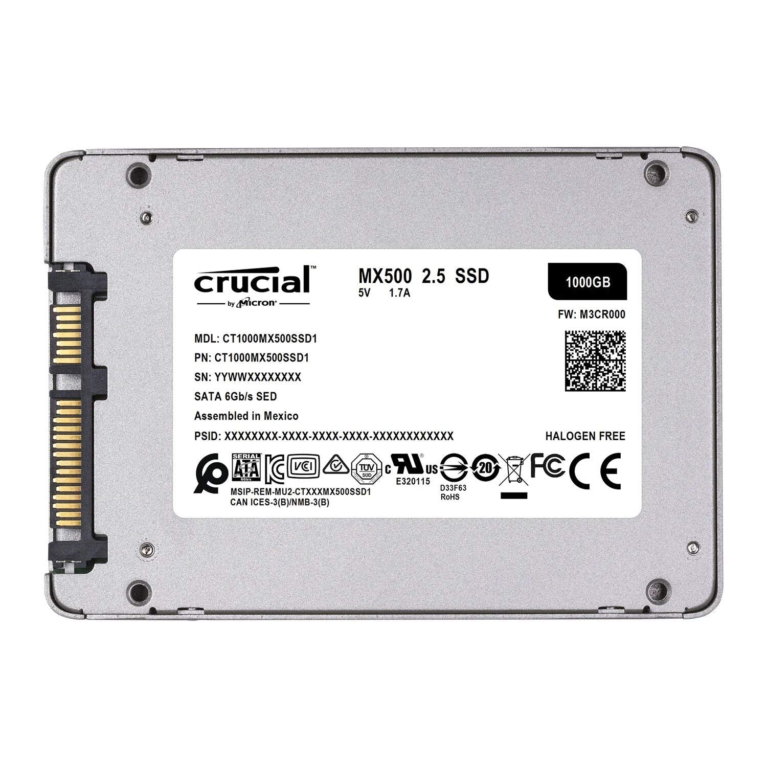 Crucial Unidad de Estado sóLido MX500 1TB 3D NAND SATA 2.5 - CT1000MX500SSD1