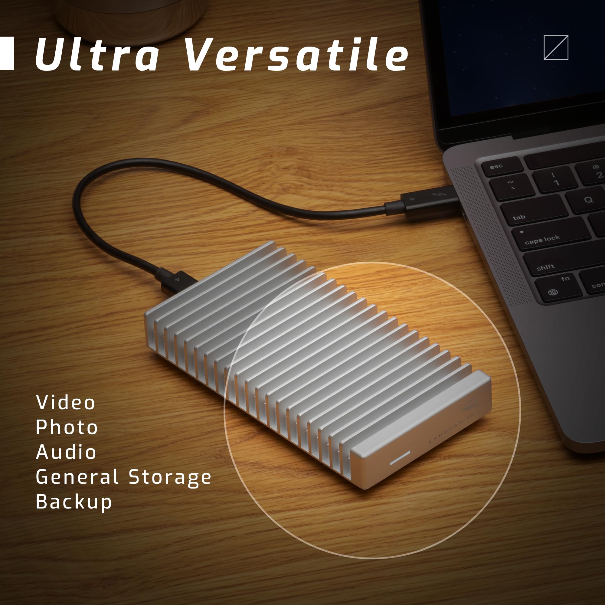 OWC Express 1M2 40Gb/s SSD NVMe portátil USB4 (Compatible con Thunderbolt/USB-C) Unidad SSD Externa ultrarrápida con Carcasa de disipador de Calor de Aluminio (Solo recinto)