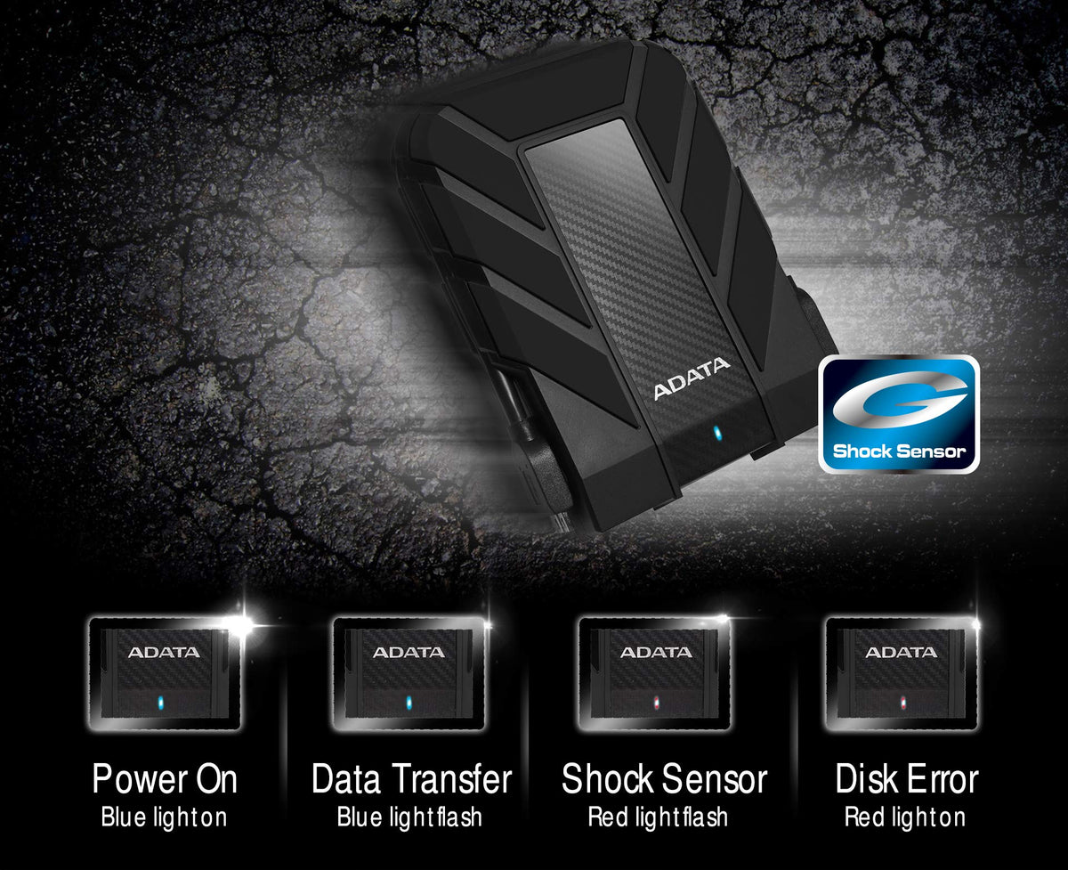 ADATA Disco Duro Externo HDD HD710P,4 TB, Resistente a golpes,agua y polvo, certificación grado militar, Color Negro
