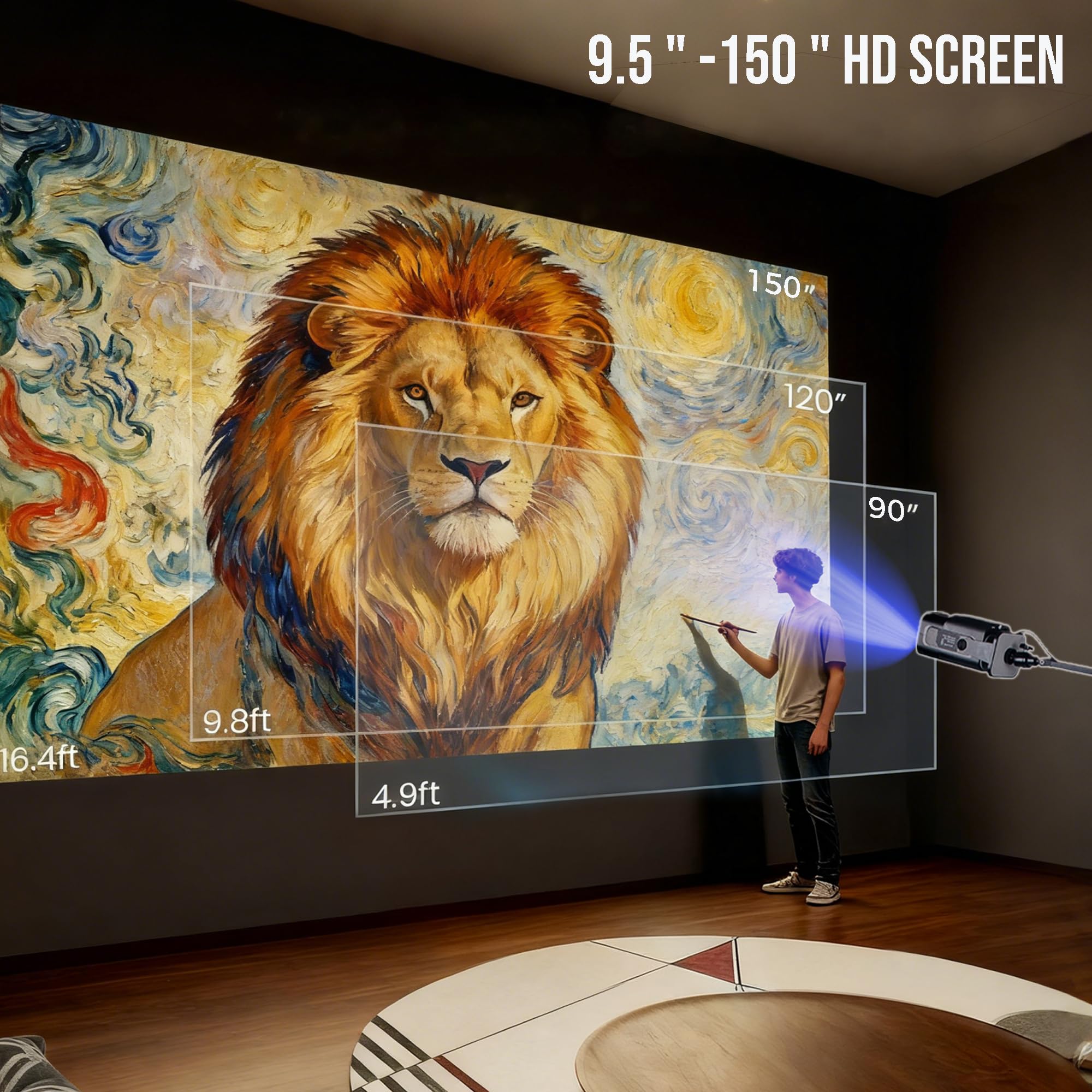 HI-REEKE Proyector de Arte para Trazado, Proyector de Dibujo Inteligente de Bocetos de Arte en Pared y Lienzo para Artistas
