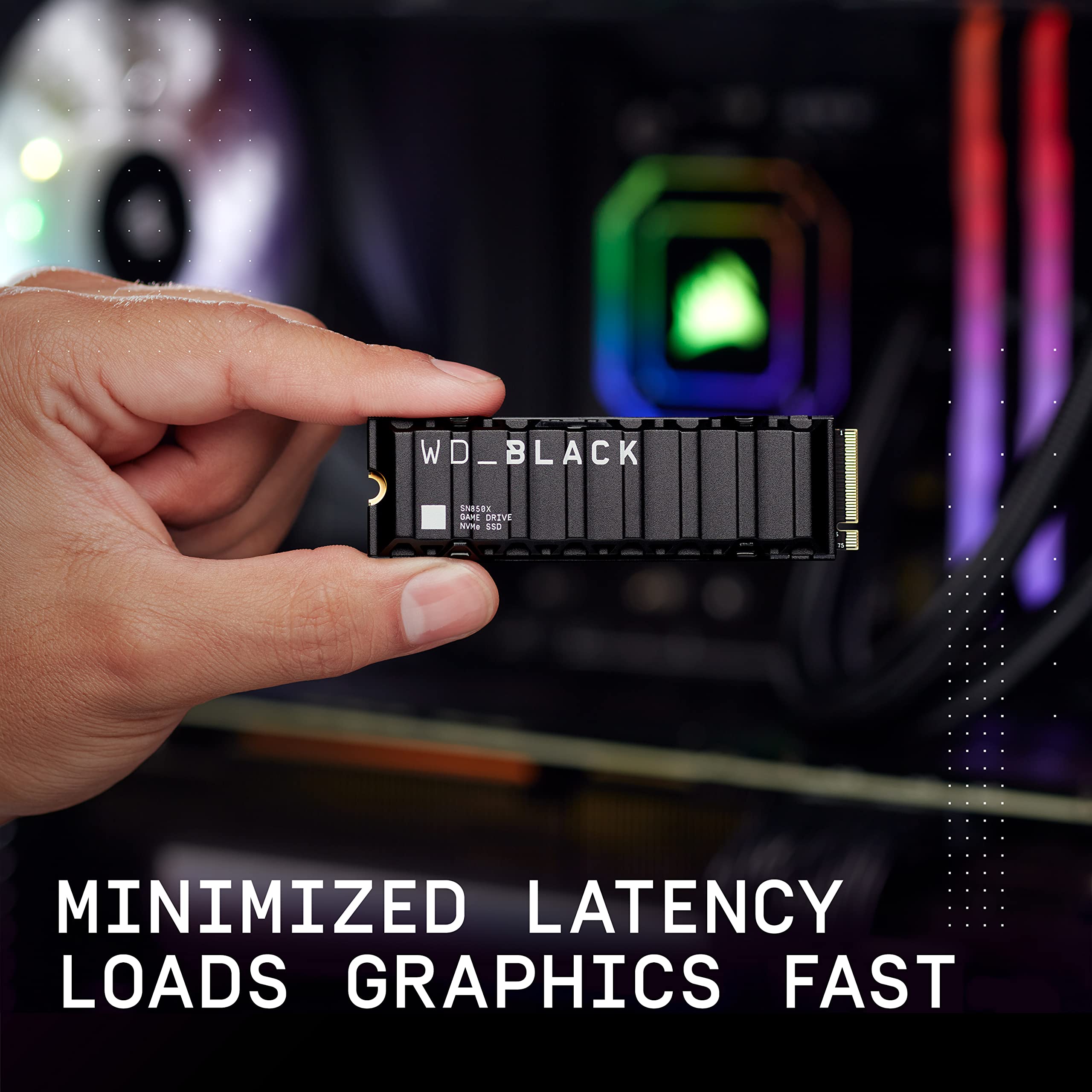 WD_Black 8TB SN850X NVMe Unidad Interna de Estado sólido para Juegos con disipador térmico - Funciona con PlayStation 5, Gen4 PCIe, M.2 2280, hasta 7.200 MB/s - WDS800T2XHE
