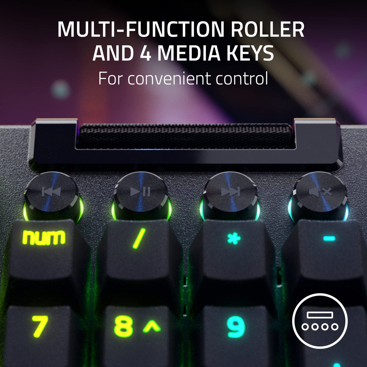 Razer BlackWidow V4 Pro Teclado para juegos con cable: interruptores amarillos, lineales y silenciosos, Chroma RGB - Negro (reacondicionado)
