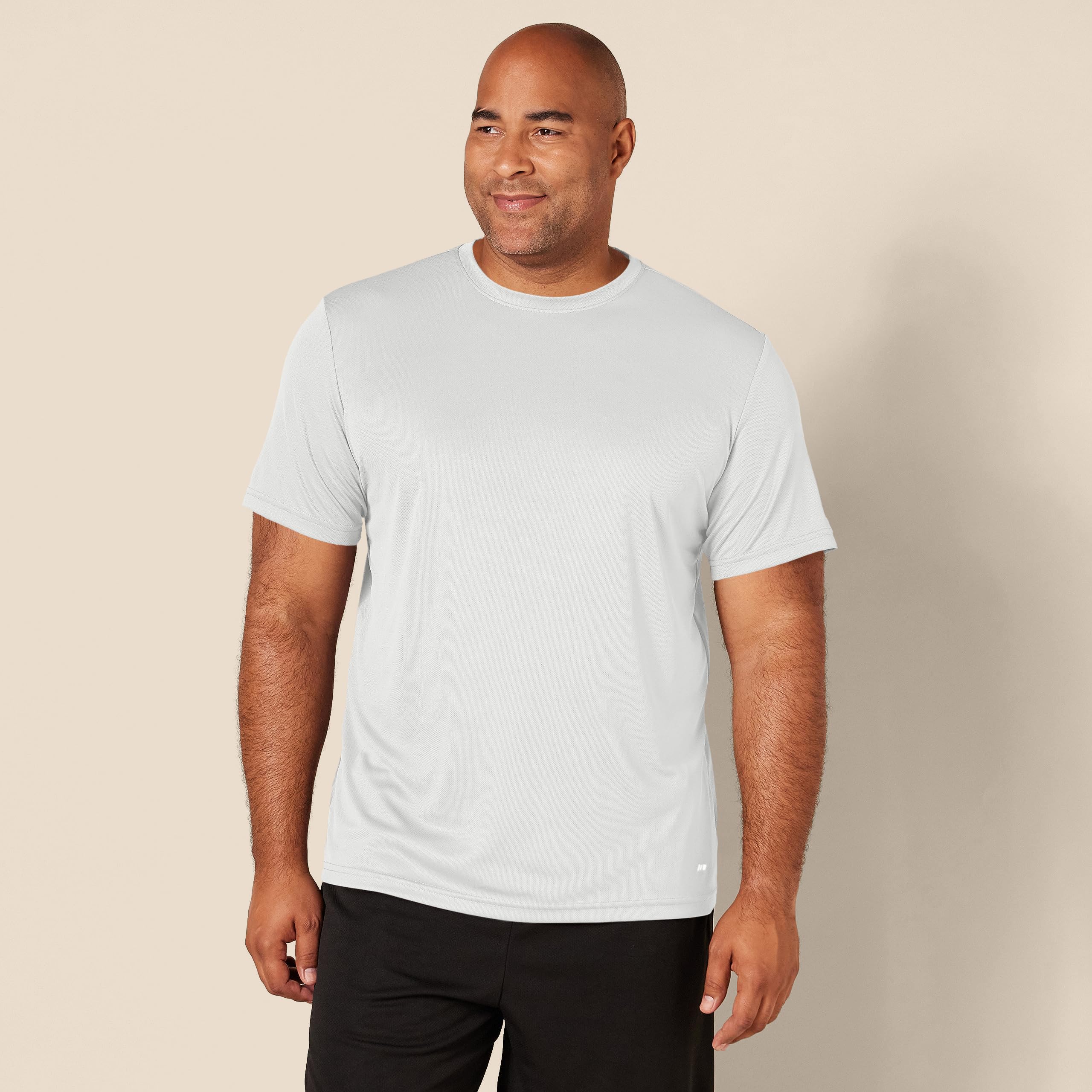 Amazon Essentials Men's Performance Tech T-Shirt, Pack of 2, Navy/White, Medium