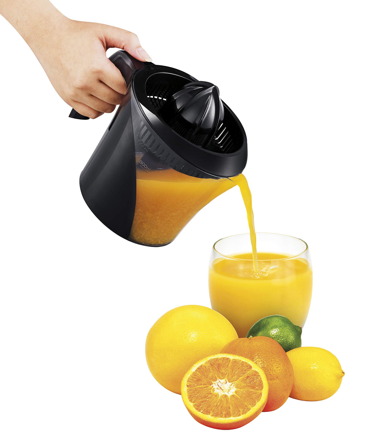 T-fal Exprimidor de Jugo Power Press cuenta con 2 conos removibles y una Jarra de 1 litro con un motor de 40 W de potencia, una gran opción para hacer jugos, Negro e Inoxidable, ZP200855