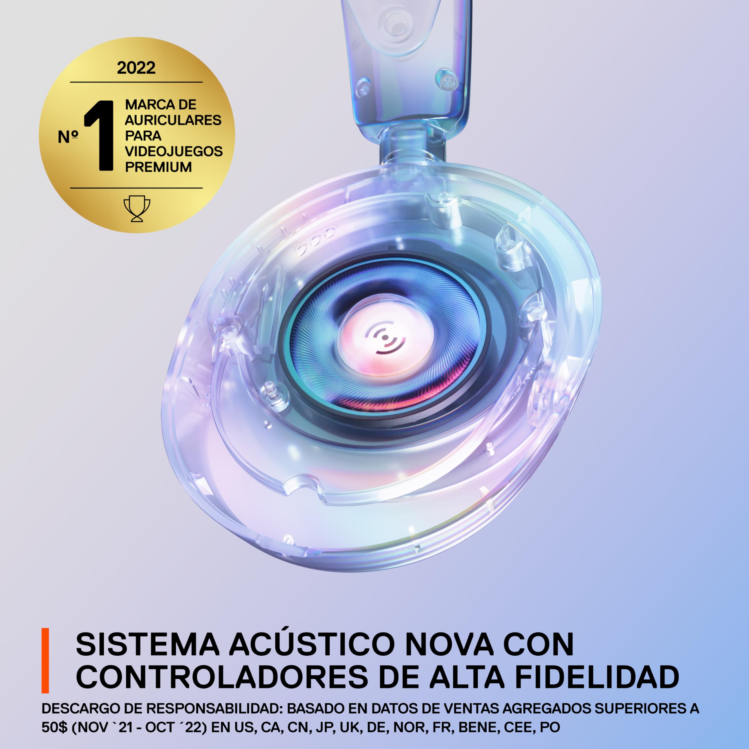 SteelSeries Nuevos Auriculares para Juegos multisistema Arctis Nova 1 — Controladores Hi-Fi — Audio Espacial de 360° — Micrófono con cancelación de Ruido — PC, PS5/PS4, Switch, Xbox - Blanco