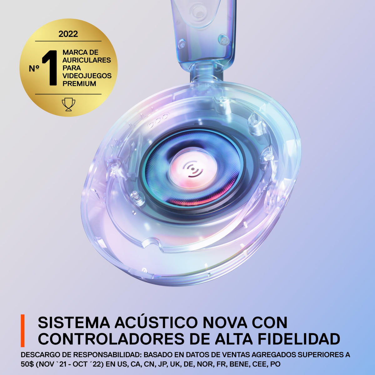 SteelSeries Nuevos Auriculares para Juegos multisistema Arctis Nova 1 — Controladores Hi-Fi — Audio Espacial de 360° — Micrófono con cancelación de Ruido — PC, PS5/PS4, Switch, Xbox - Blanco