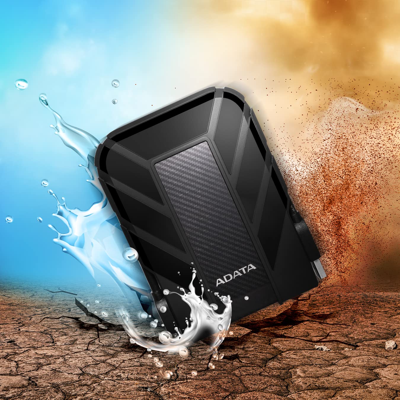 ADATA Disco Duro Externo HDD HD710P,4 TB, Resistente a golpes,agua y polvo, certificación grado militar, Color Negro