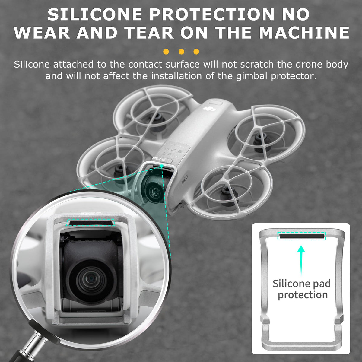 YDW - Protector de parachoques con cardán para DJI Neo Drone, aleación de aluminio, accesorios de protección de lente antichoque para DJI Neo Drone