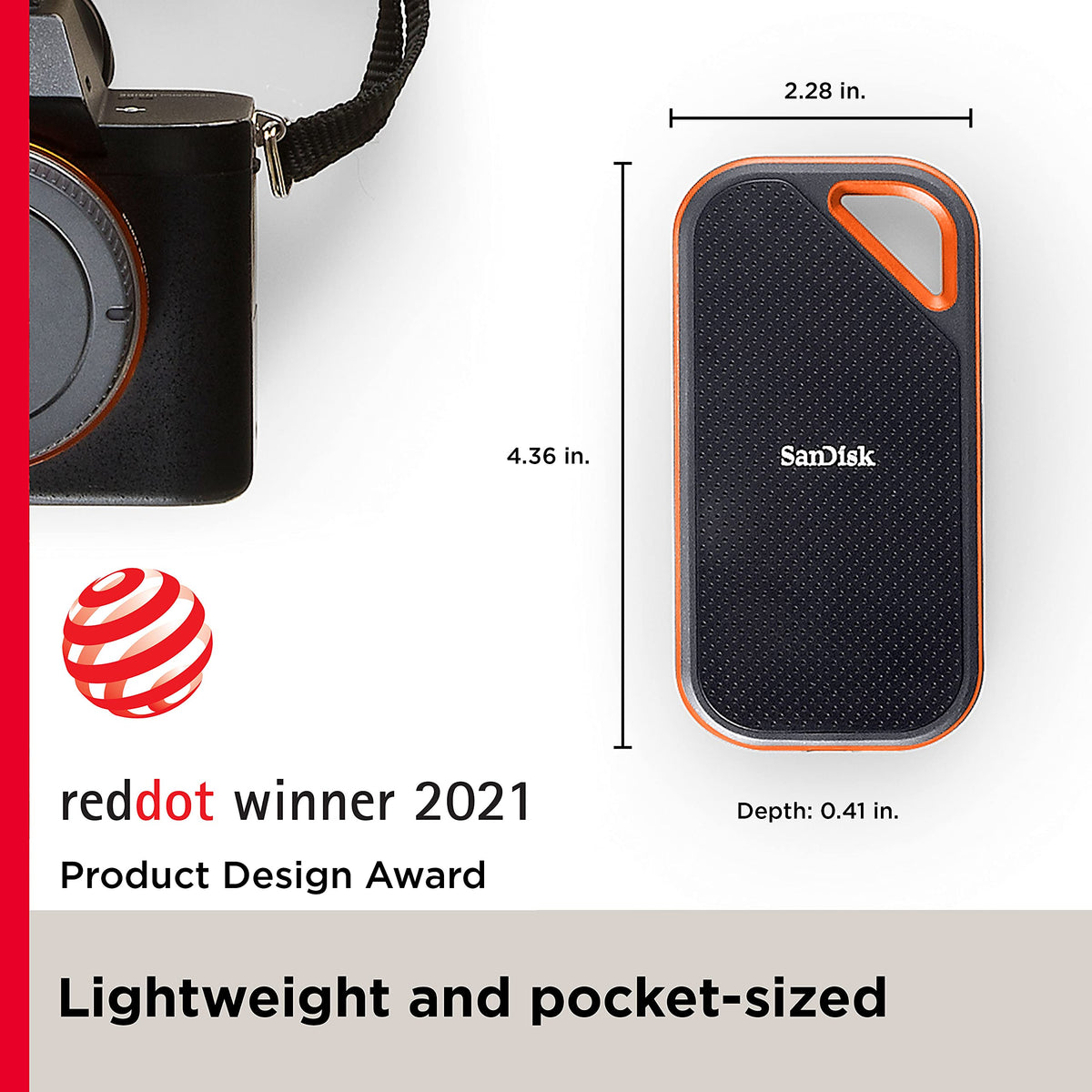 SanDisk SSD portátil Extreme Pro de 4 TB - hasta 2000 MB/s - USB-C, USB 3.2 Gen 2x2 - Unidad Externa de Estado sólido - SDSSDE81-4T00-G25