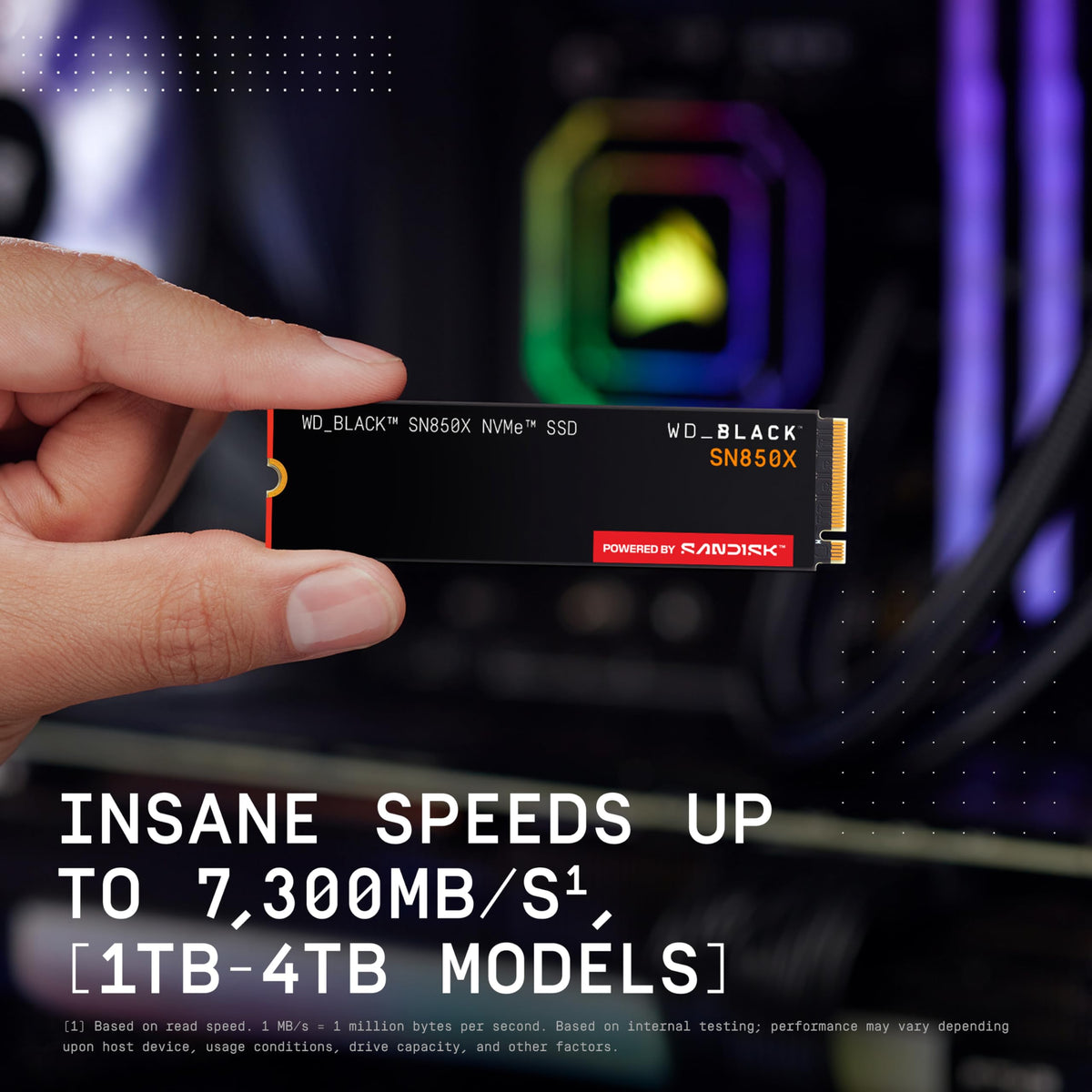 WD_Black 8TB SN850X NVMe Unidad de Estado sólido Interna para Juegos - Gen4 PCIe, M.2 2280, hasta 7.200 MB/s - WDS800T2X0E