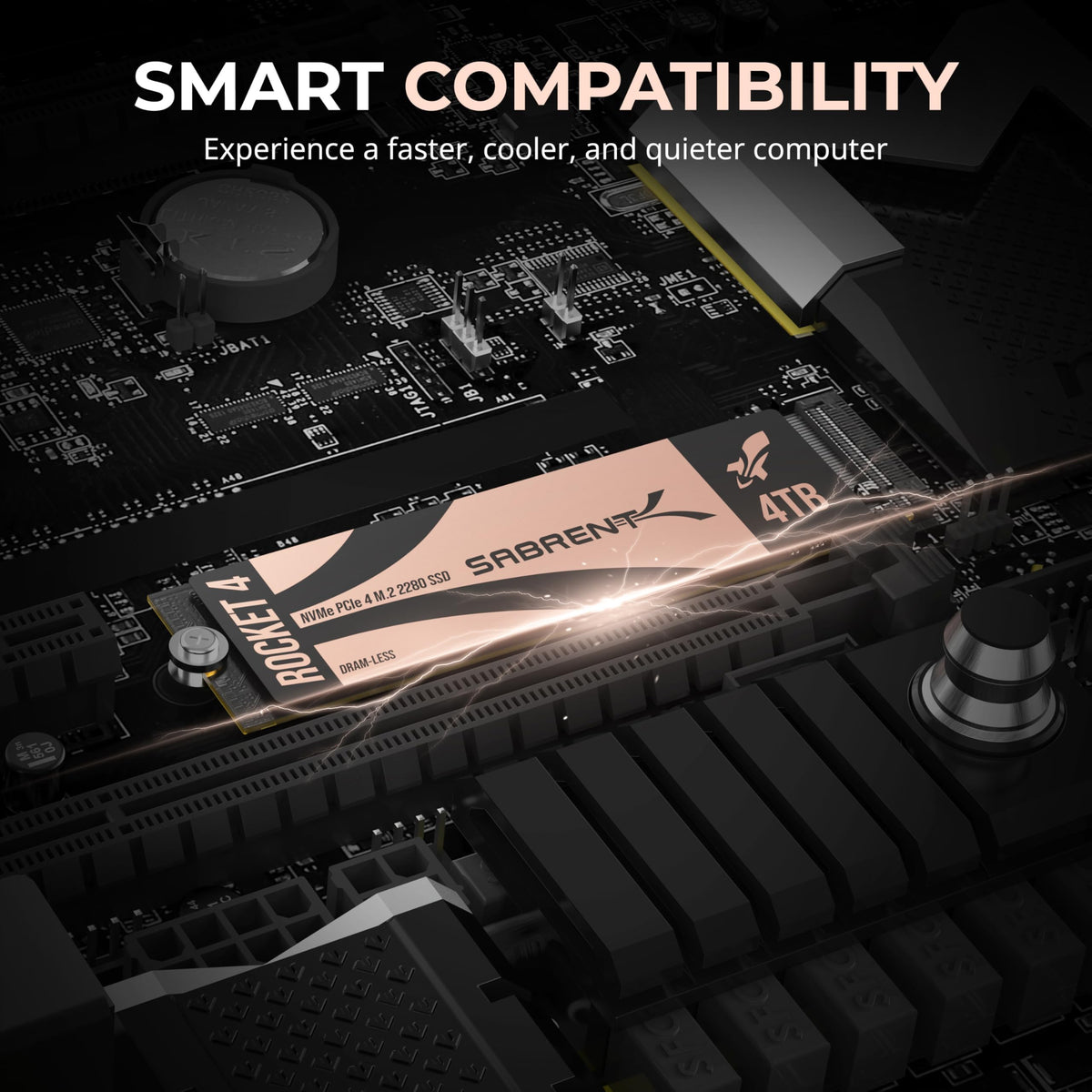 SABRENT Rocket 4 4 TB NVMe SSD PCIe Gen4 M.2 2280 Unidad Interna de Estado sólido de hasta 7450 MB/s de Lectura 6400 MB/s de Escritura para PS5 Desktop Laptop Gaming Almacenamiento de Alta Velocidad