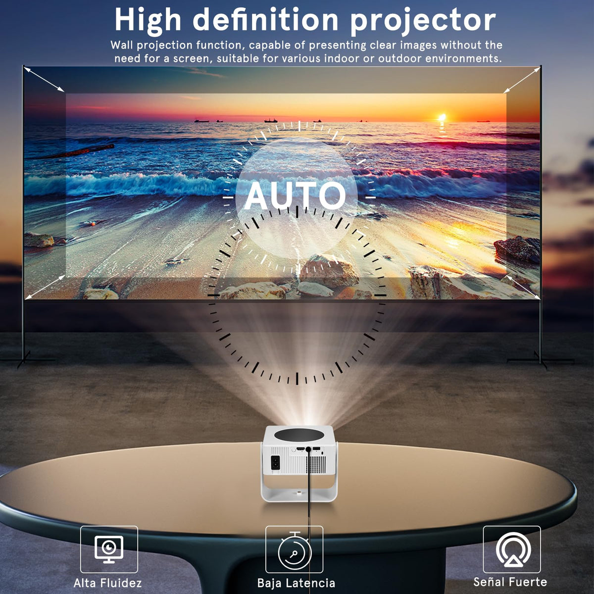 Sosoport Proyector Inteligente 1080P Nativo con Android 11 WiFi y Bluetooth