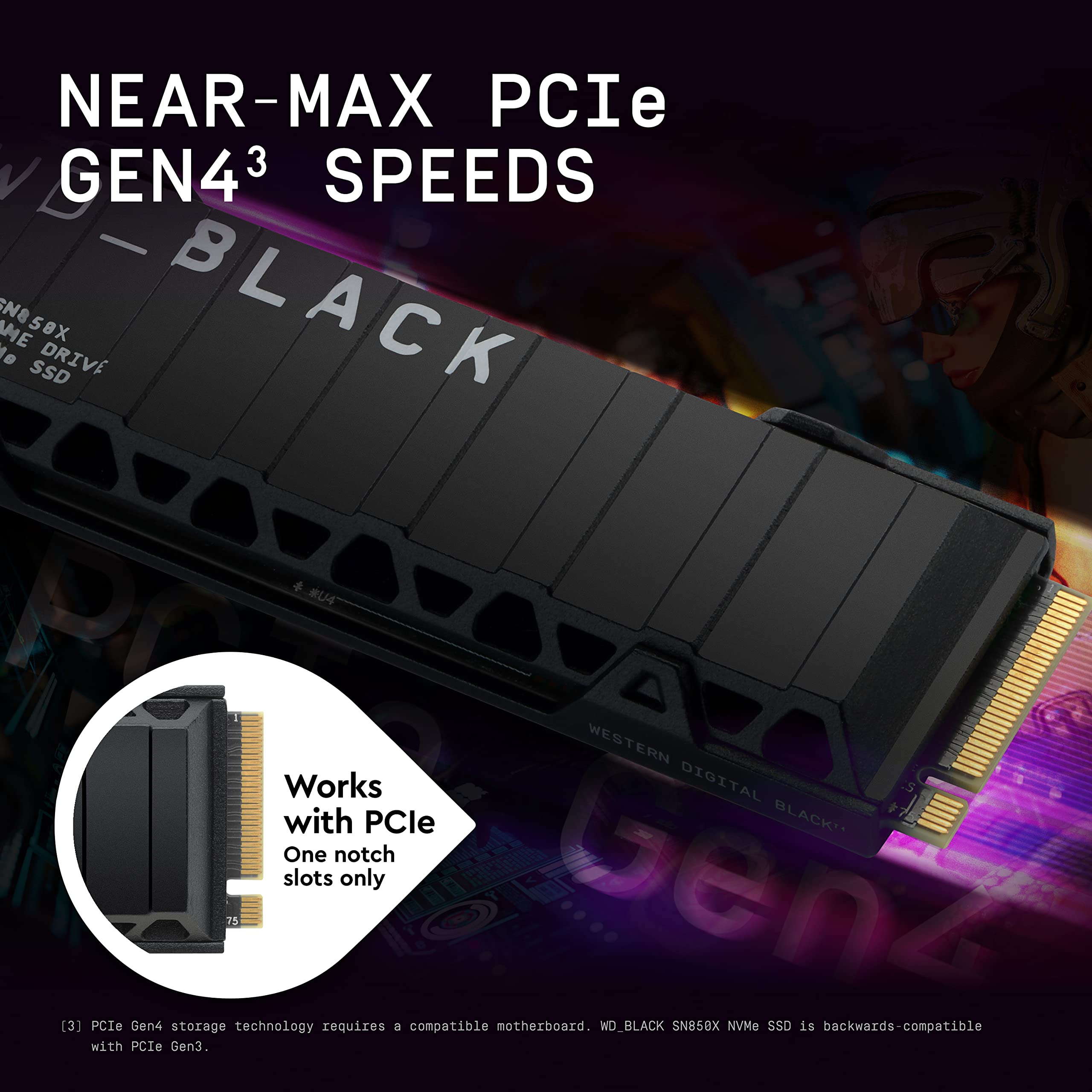 WD_Black 8TB SN850X NVMe Unidad Interna de Estado sólido para Juegos con disipador térmico - Funciona con PlayStation 5, Gen4 PCIe, M.2 2280, hasta 7.200 MB/s - WDS800T2XHE