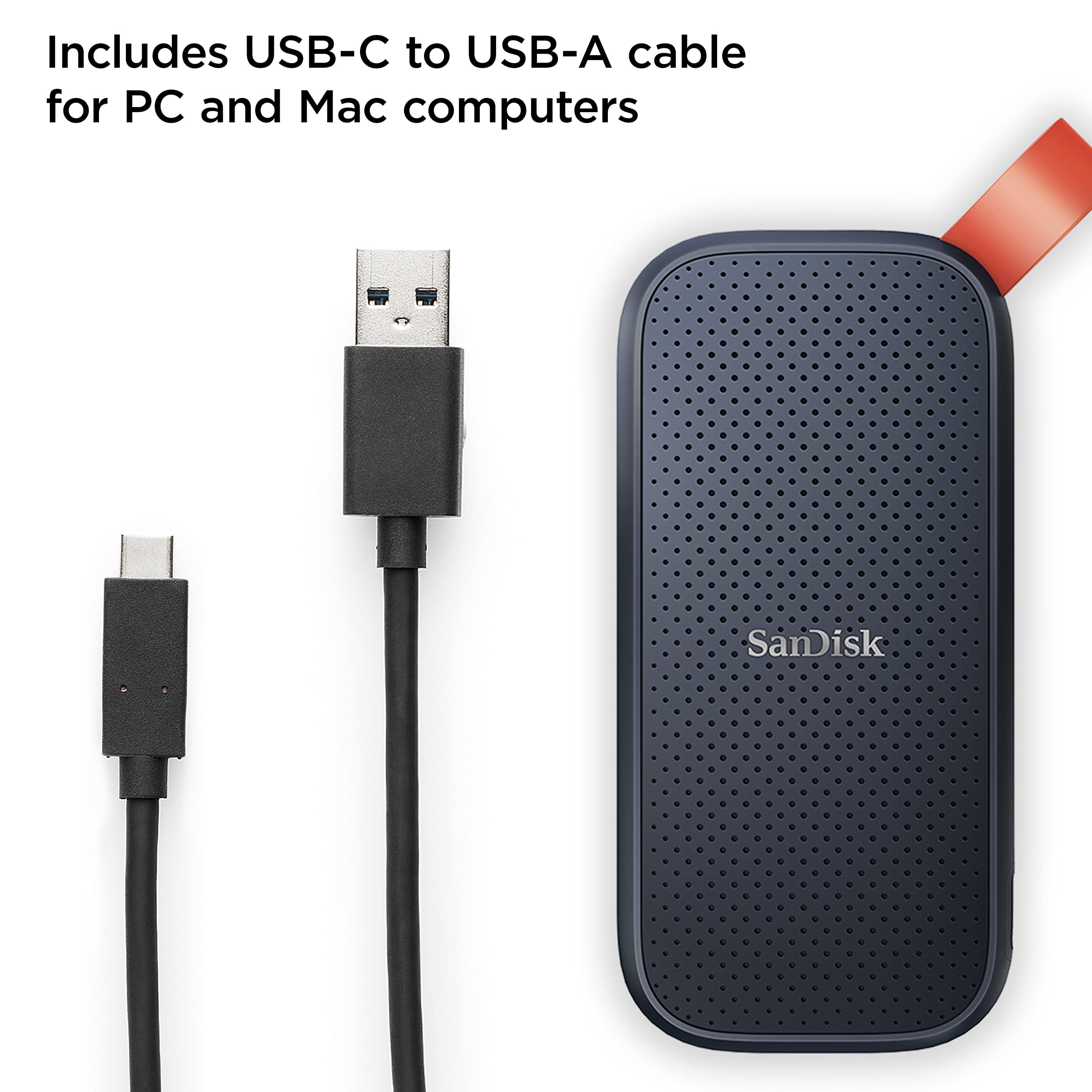 SanDisk SSD portátil de 1 TB - hasta 800 MB/s, USB-C, USB 3.2 Gen 2 - SDSSDE30-1T00-G26