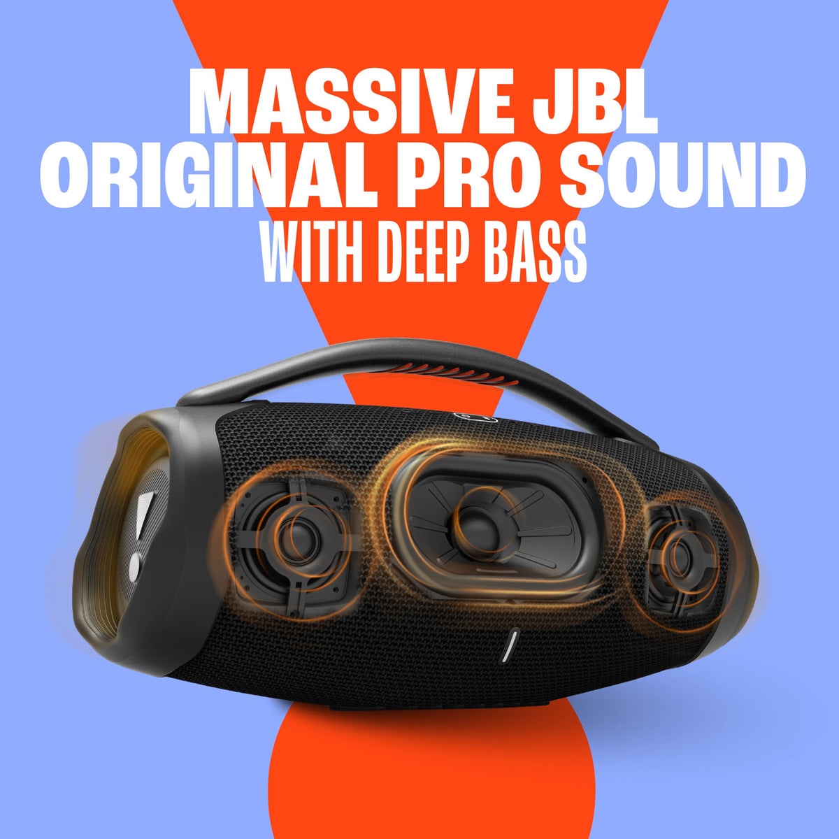 JBL Boombox 3 Bocina Portátil Bluetooth, 180W de Potencia, Reproducción 24 Horas, Resistente al Agua y Polvo IP67 - Negro