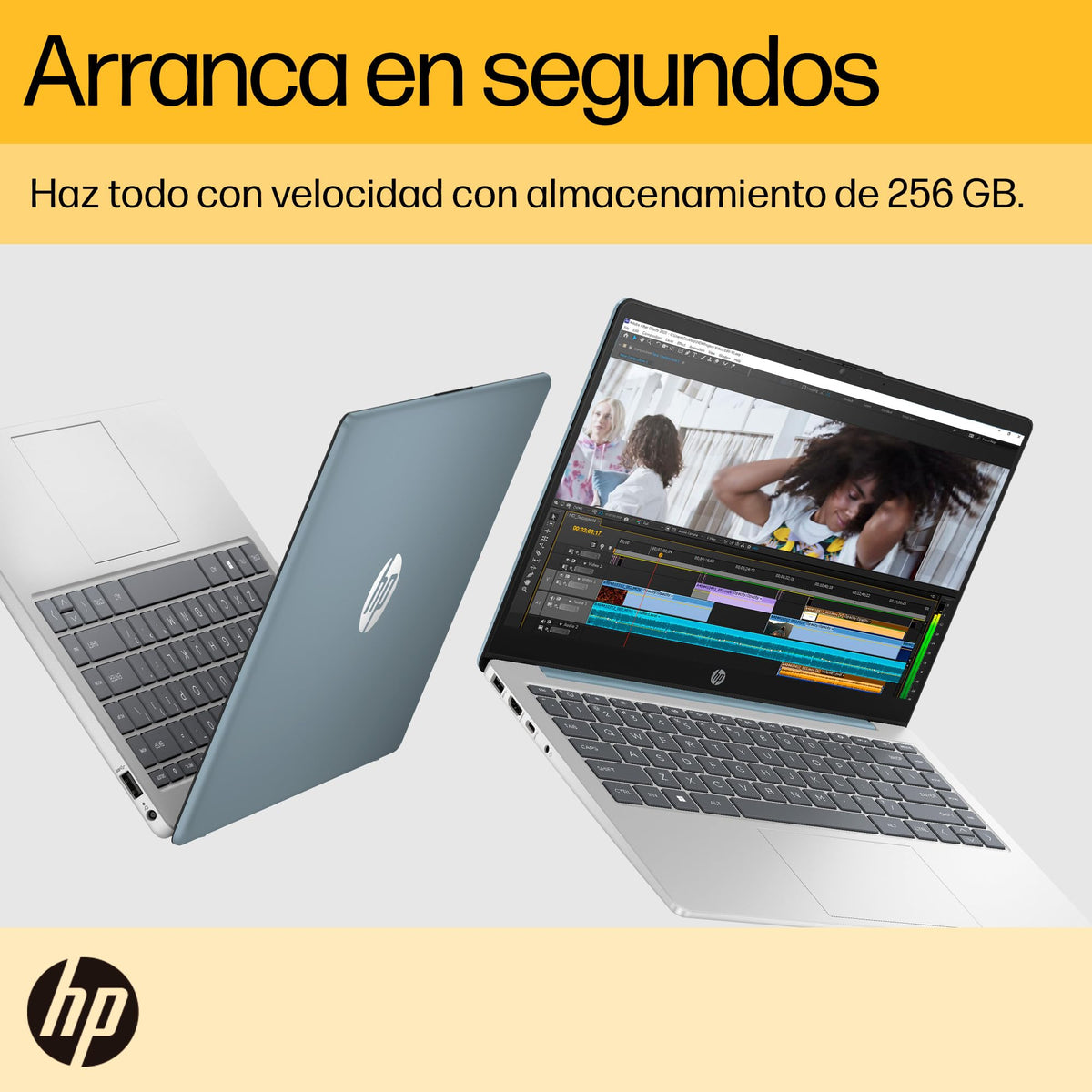 HP Laptop 14-em0001la, AMD Ryzen 3, 8 GB, 256 GB SSD, 14, FHD, Windows 11, Teclado en Español, Garantía México, Azul