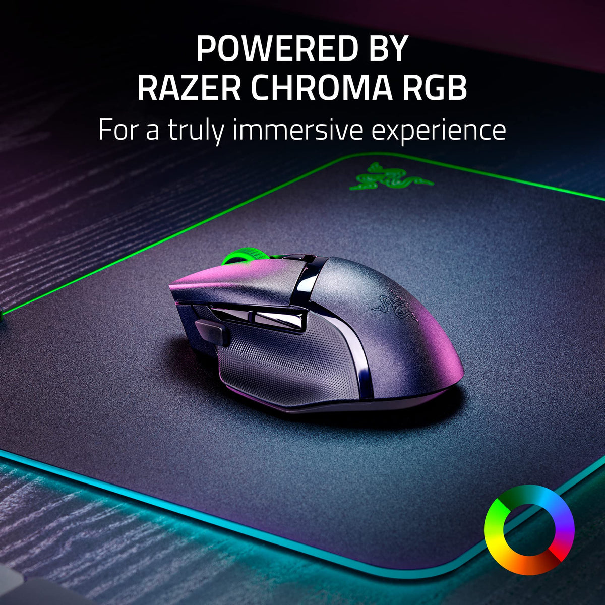 Razer Basilisk V3 X HyperSpeed mouse inalámbrico personalizable para juegos: interruptores mecánicos Gen-2-5G Sensor óptico avanzado de 18 K - Chroma RGB - 9 controles programables - Negro clásico