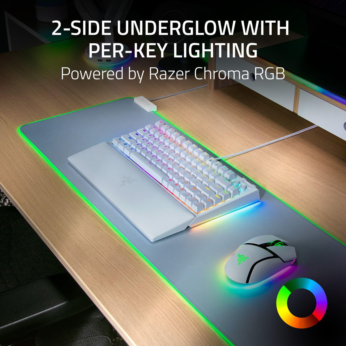 Razer BlackWidow V4 75% Teclado mecánico alámbrico Blanco PC Gamer, Diseño intercambiable , compacto y duradero, interruptores táctiles naranjas, Chroma RGB, tecla rodillo y medios (Reacondicionado)