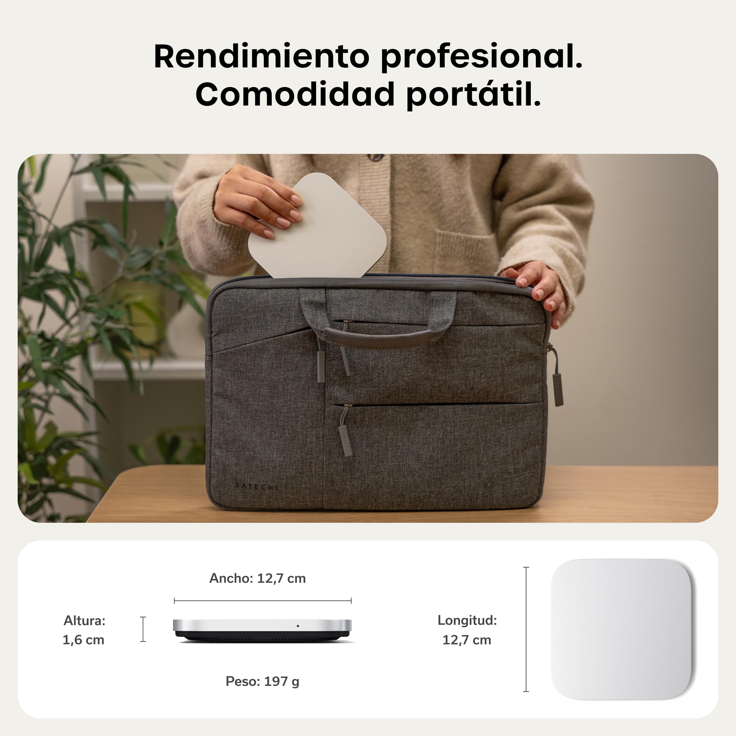 SATECHI Carcasa SSD NVMe USB4 para Mac Mini M4, Carcasa SSD NVMe M.2 con hasta 40 Gbps, hasta 8 TB, para tamaños de 2280/2260/2242/2230 mm, Compatible con Thunderbolt 5/4, USB4 (SSD no Incluido)